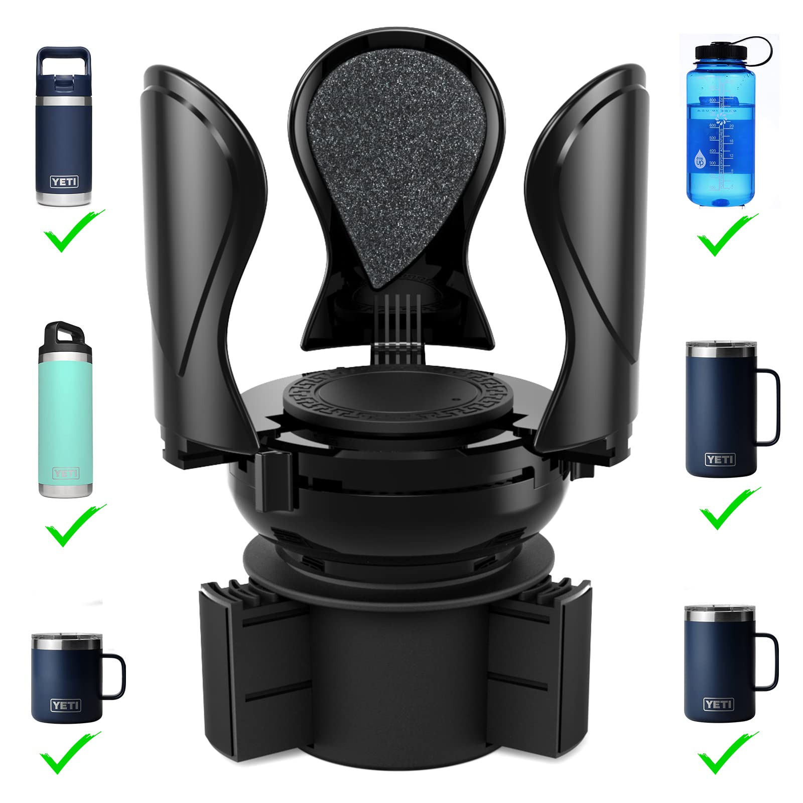 Car Cup Holder Expander Adapter, Cup Holder Extender With Adjustable Arm And Base,Universal Compatible With Yeti Ramblers14-46Oz