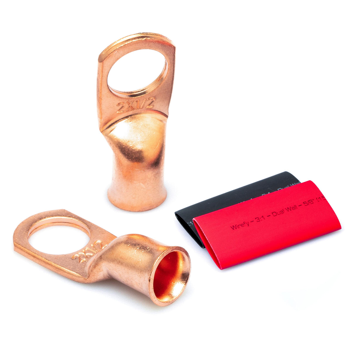 Wirefy 2 Gauge 12 Wire Lugs - Copper Cable Lugs - Battery Terminal Connectors - Ring Terminals - Crimp Battery Cable Ends - 22 P