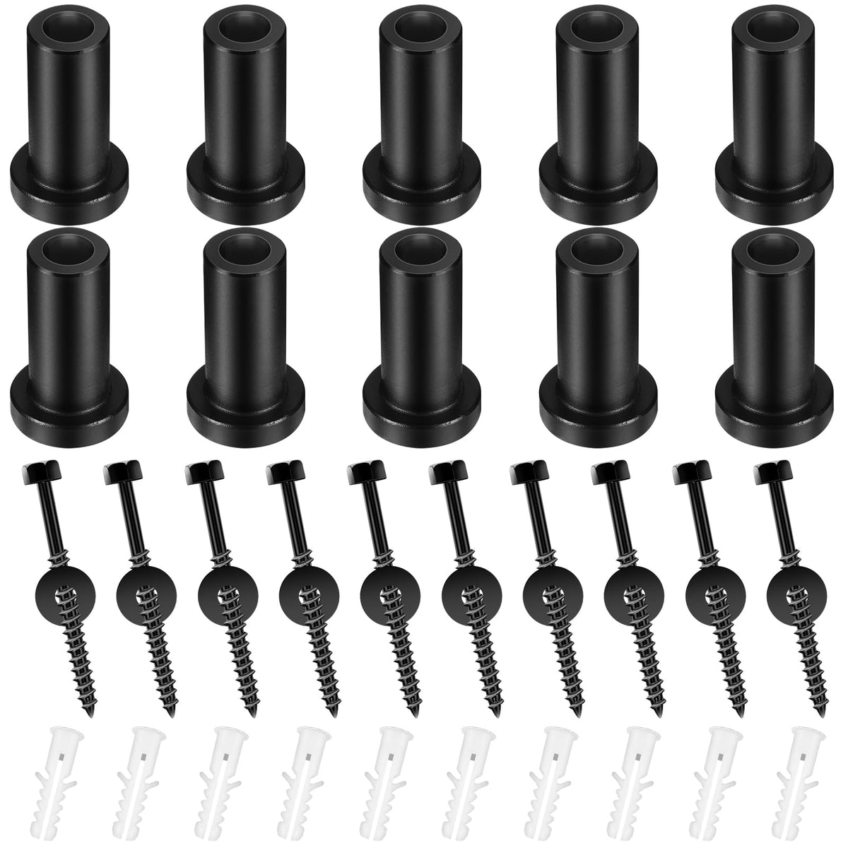 Zonon 10 Set Barn Door Wall Spacer Replacement Barn Door Spacers Hardware Spacers With Screws Lag Bolts Wall Anchor For Connecting Track Connection Device Kit, Metal