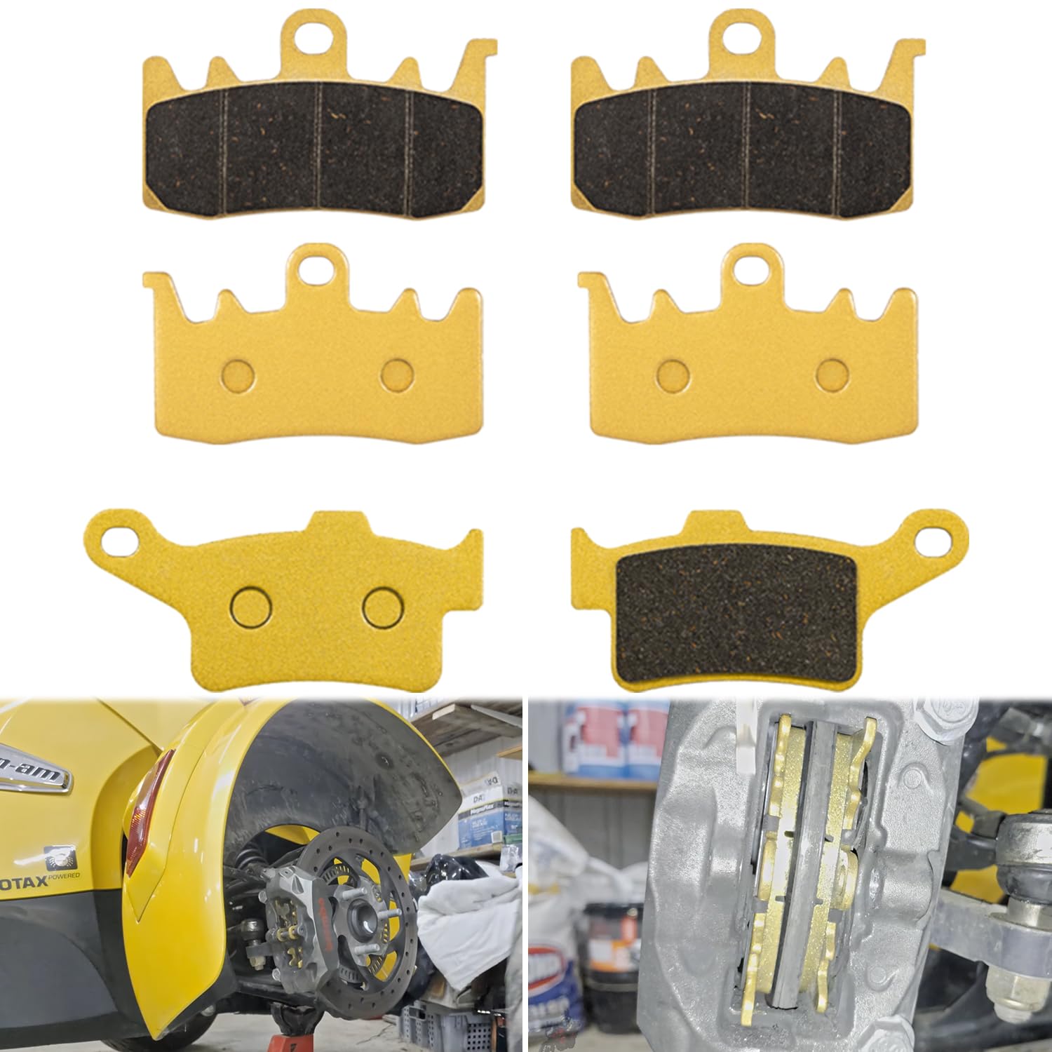 Upgrade Ceramic Front & Rear Brake Pads Fit For Can Am Spyder 2013 -The Latest Model at Present RS/RS-S/F3/F3-S /F3 LTD/F3-T/Replacement Ceramic Disc Brake Pads (3 Sets) -Like New