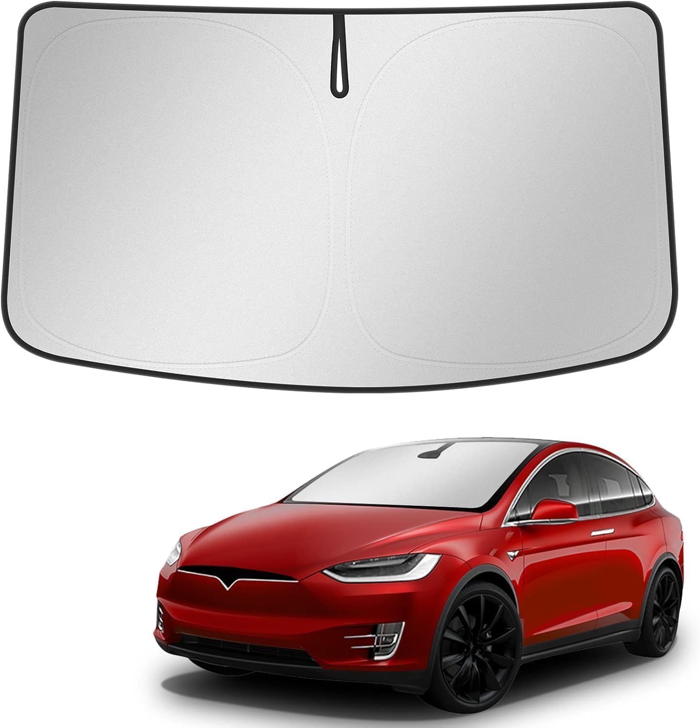 Basenor Upgraded Sunshade For Tesla Model X Windshield Sunshade Folding Sun Visor Protector Sun Shade Cover With A Storage Bag F