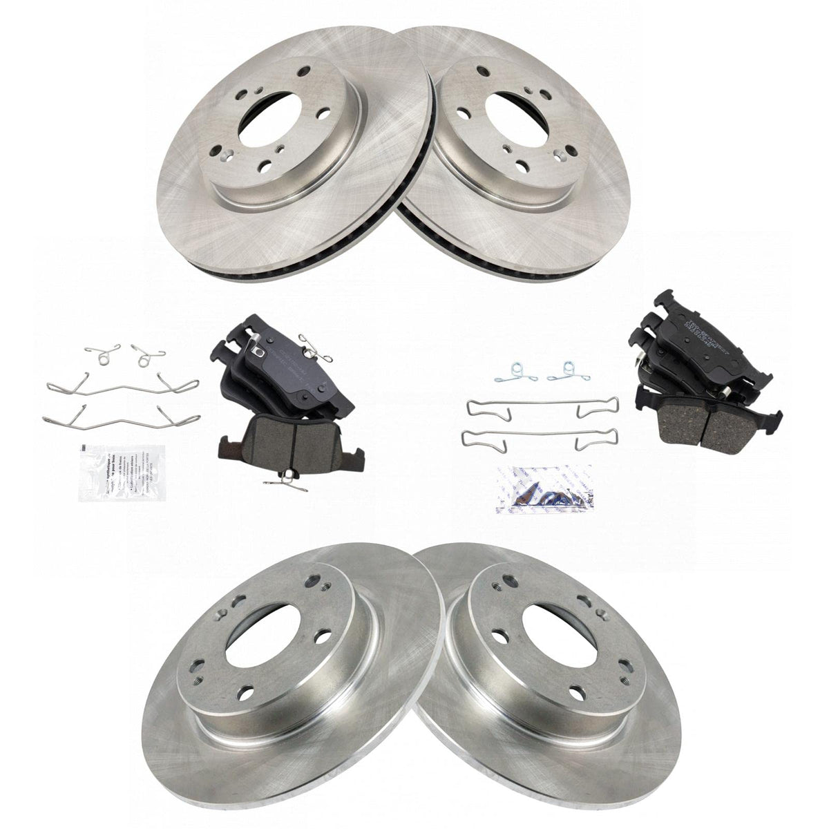 Trq Front And Rear Brake Pad & Rotor Kit Brake Pads Brake Rotor Ceramic Compatible With 2020-2021 Honda Civic