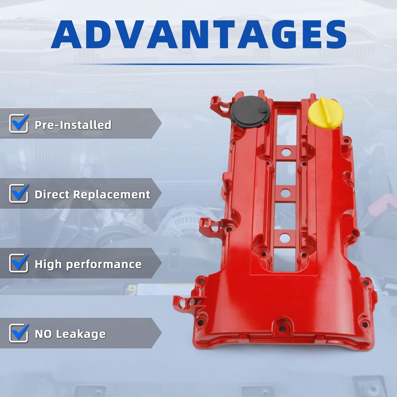 Mitzone Upgrade Aluminum Valve Covers Compatible With Chevrolet Cruze Sonic Trax Volt Buick Encore Cadillac Elr 2011-2019 1.4L T