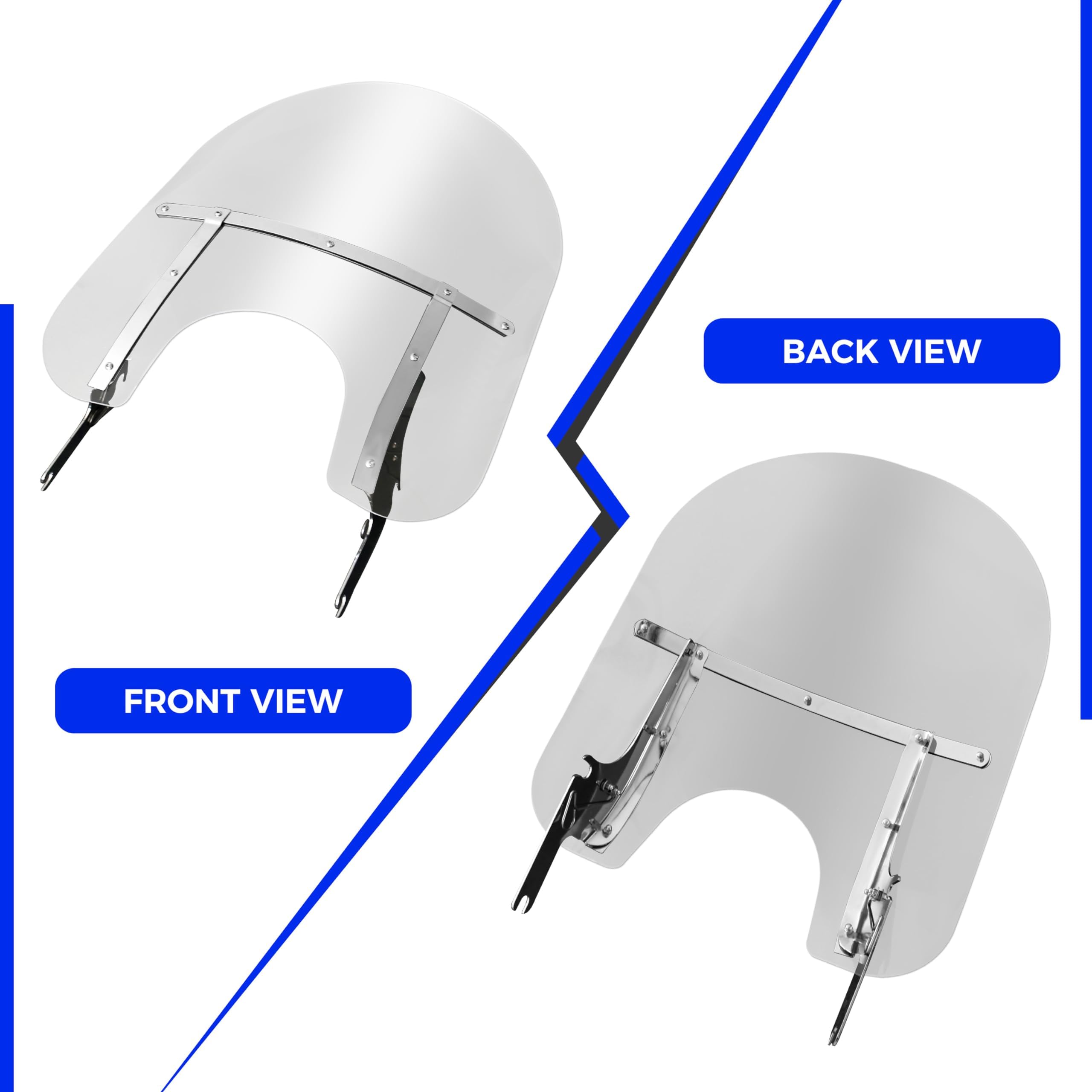 ECOTRIC 29'' x 22'' Motorcycle Windshield Compatible With 1994-2024 Harley Davidson Touring Road King FLHR FLHRS FLHRCI w/Bracke