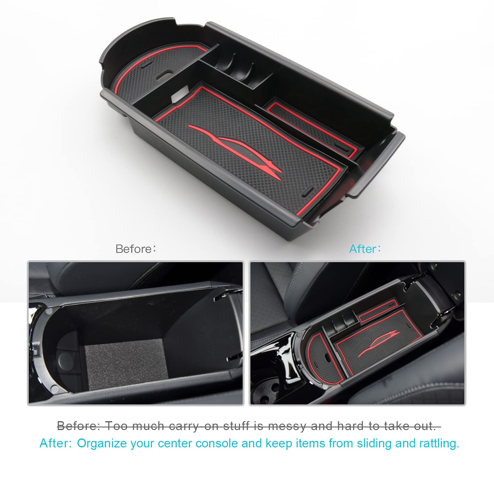Cdefg Center Console Accessory Organizer Compatible With 2018 2019 2020 2021 2022 Chr C-Hr, Abs Material Armrest Box Insert Tray