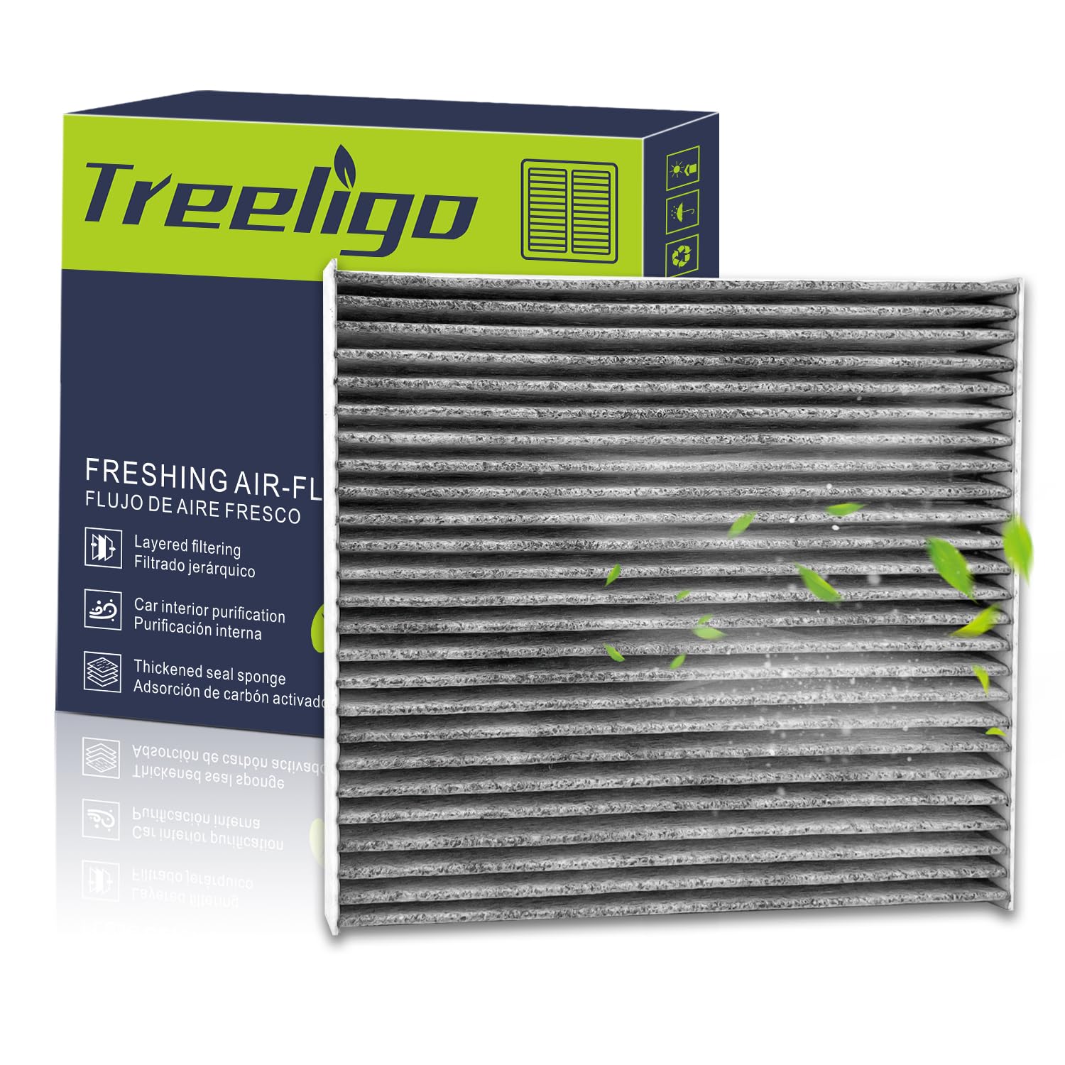 Treeligo Cf10133 Cabin Air Filter Compatible With Toyota Corolla (2002-2008),Matrix (2003-2008),With Activated Carbon Passenger