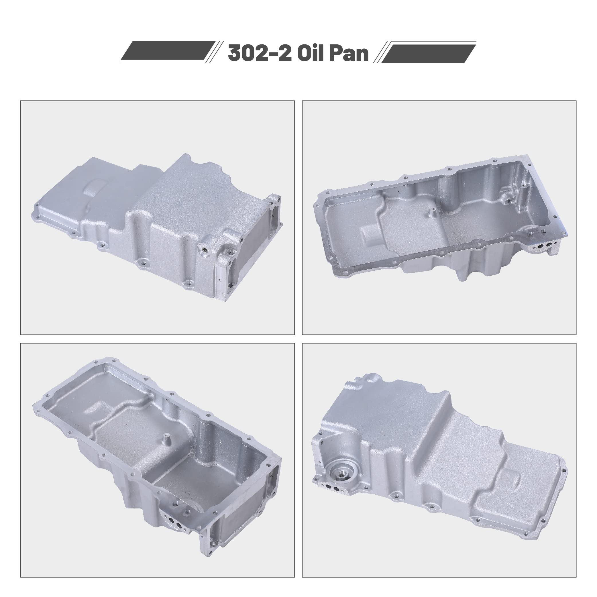 GESEXI 302-2 LS Swap Engine Oil Pan Kit Aluminum Oil Pan Kit Compatible with 1964-1992 Chevy Nova Camaro Ventura Omega F-body G-