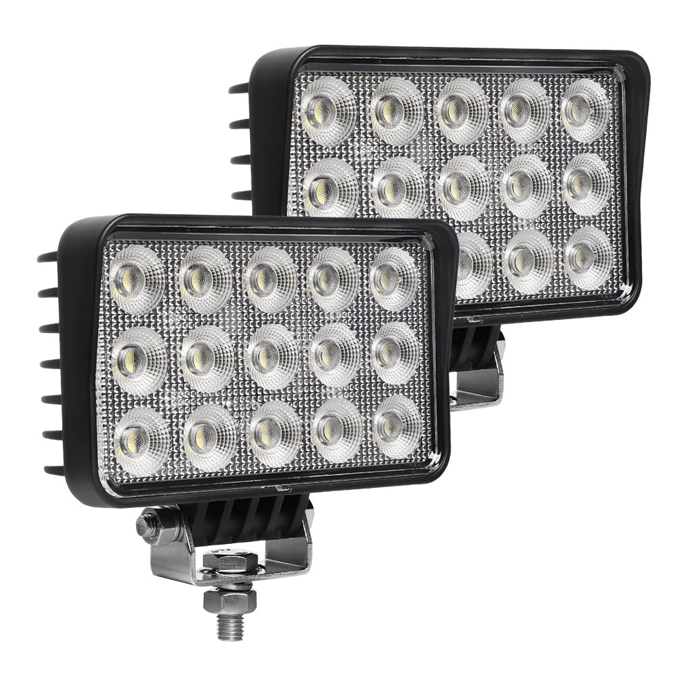 Exzeit 120W 6 Inch Trator Work Light, 10400Lms Excavator Flood Light Offroad Lighting Fits Farm Tractor Engineer Truck, 12/24V