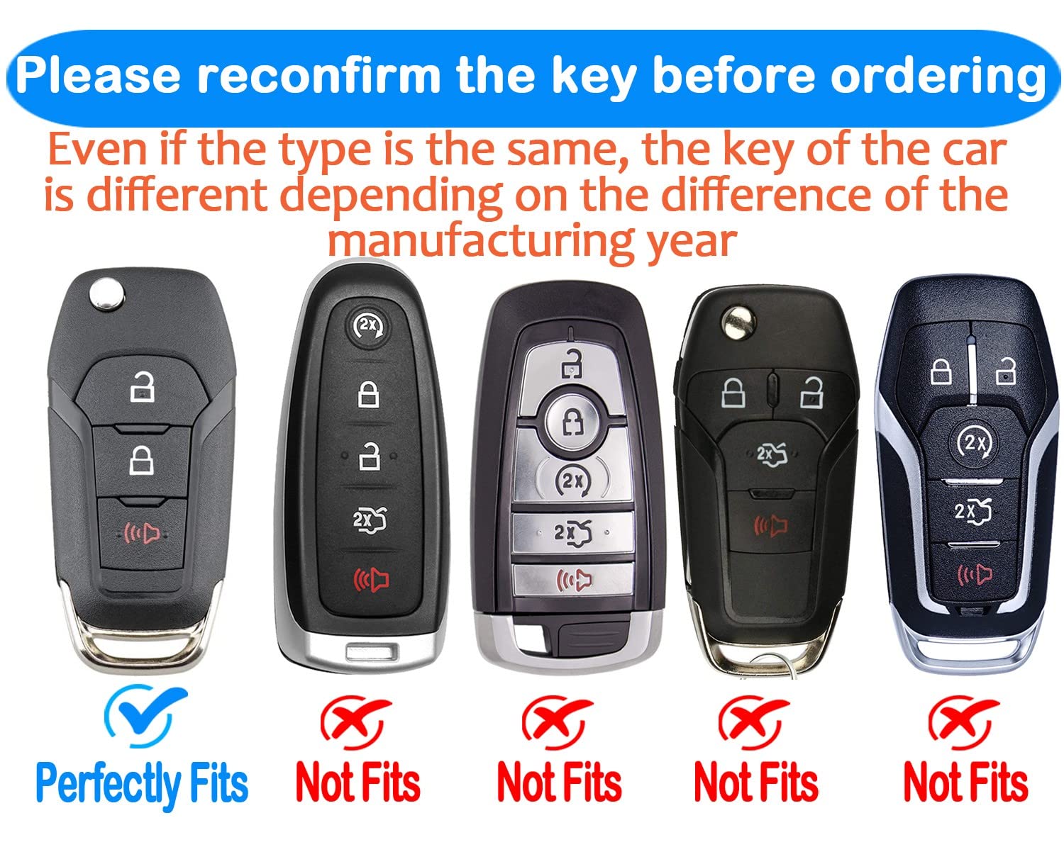 Tukellen For Ford Key Fob Cover Soft Tpu Full Protection Key Shell Key Case Compatible With Ford F150 F250 F350 F450 F550 Explor