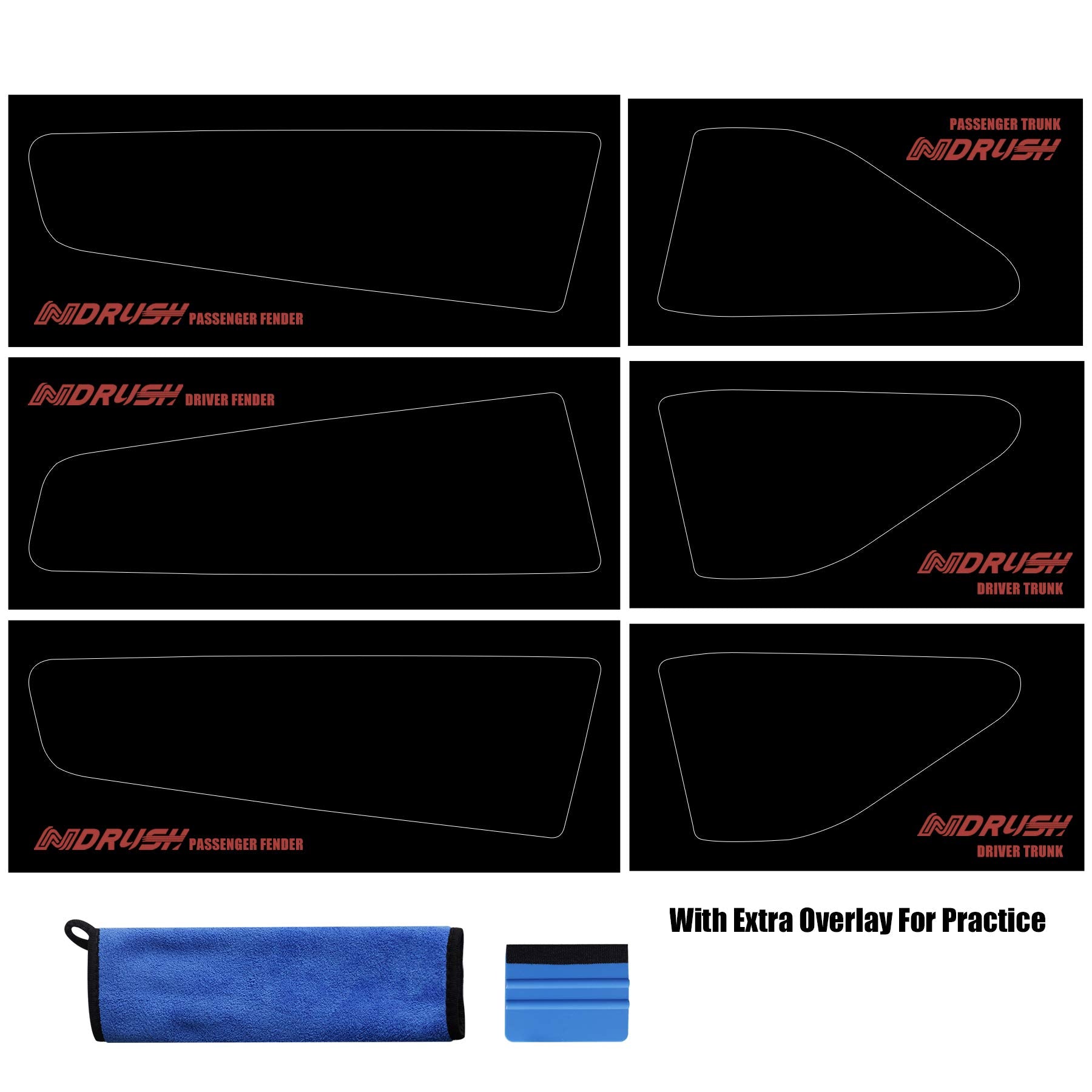 Ndrush Blackout Taillight Vinyl Tint Film, Precut Overlays, Tail Light Wrap Cover Compatible With Dodge Charger 2015 2016 2017 2