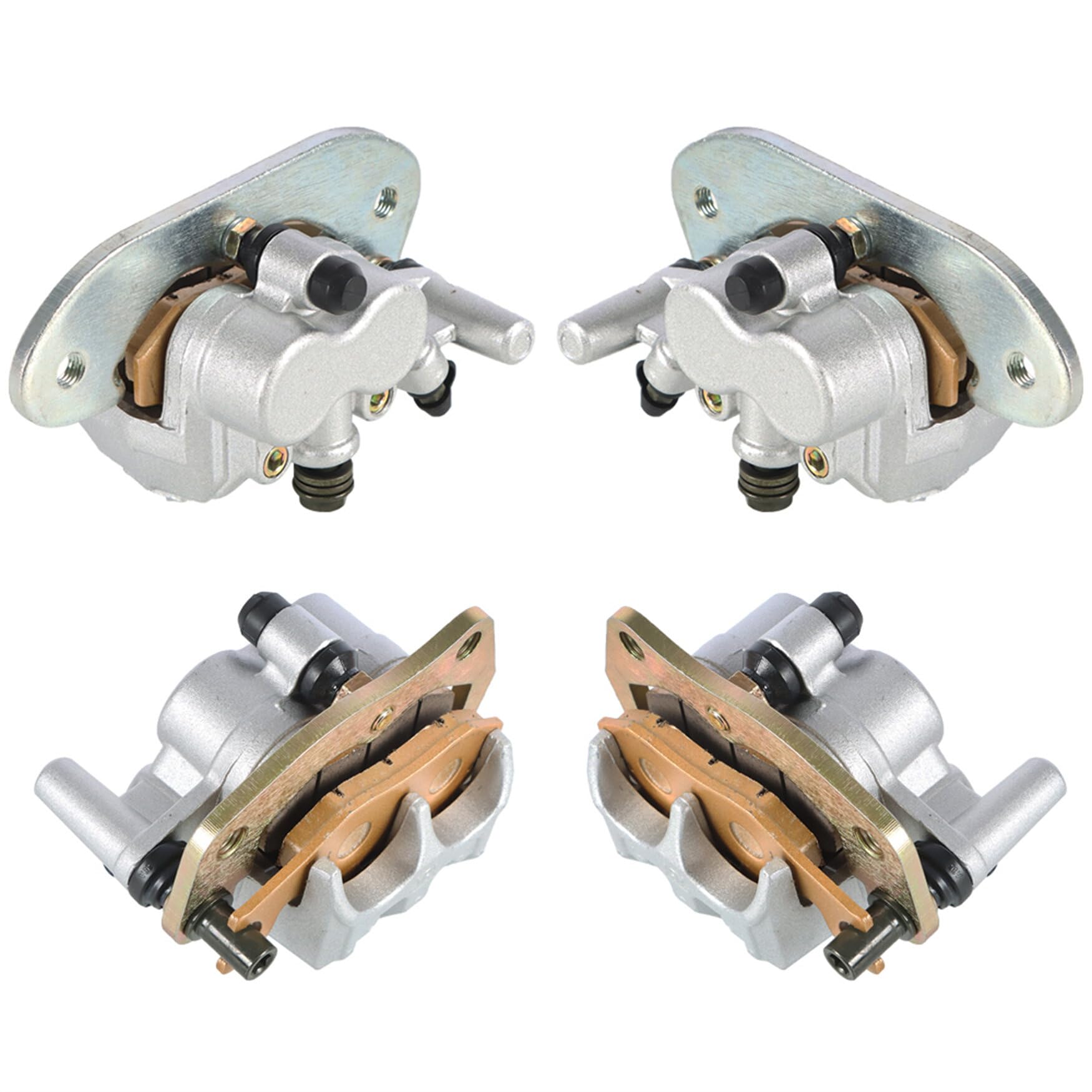WFLNHB Front and Rear Brake Calipers Set With Pads Replacement for Yamaha Rhino 700 YXR700 2008-2013