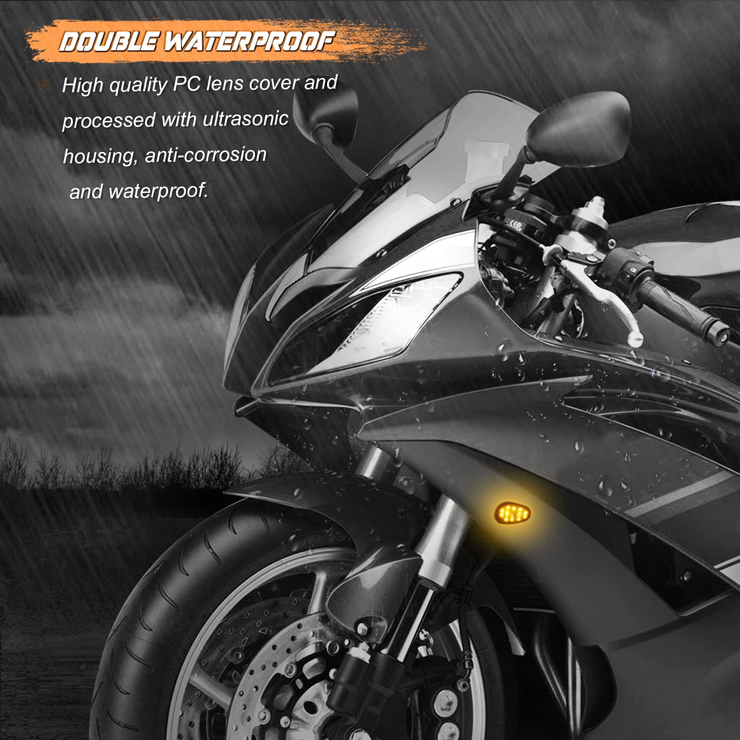 Nthreeauto Smoked Flush Mount Led Turn Signal Light Compatible With Yamaha Yzf R1 R6 R6S, 12V Universal Motorcycle Indicators