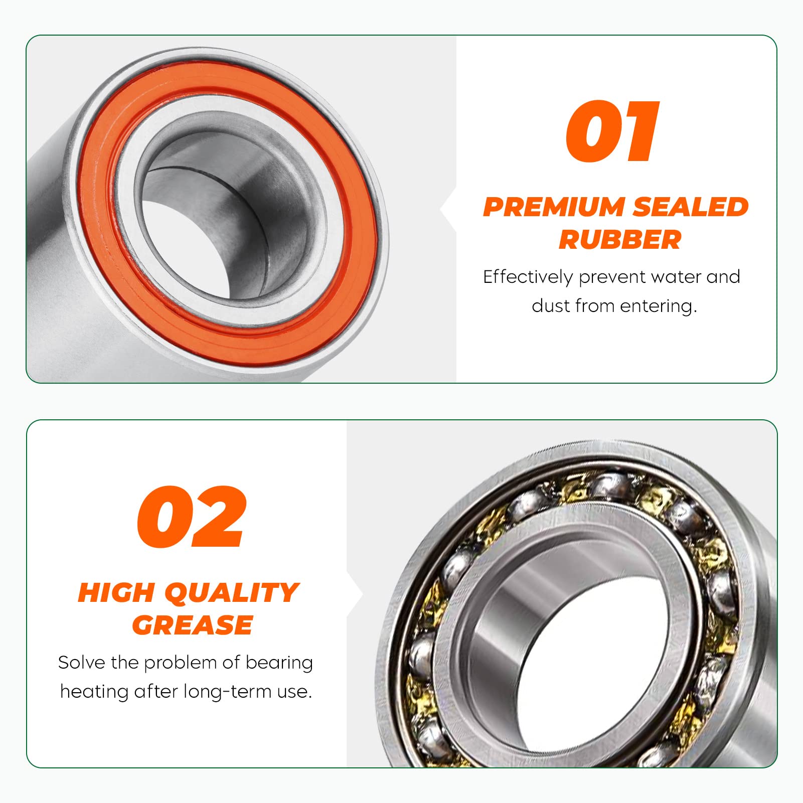 Front Rear Wheel Bearing For Can-Am Commander Maverick Outlander 1000 1000R 800R 650 570 500 450 400 2006-2022 Defender Dps Hd10