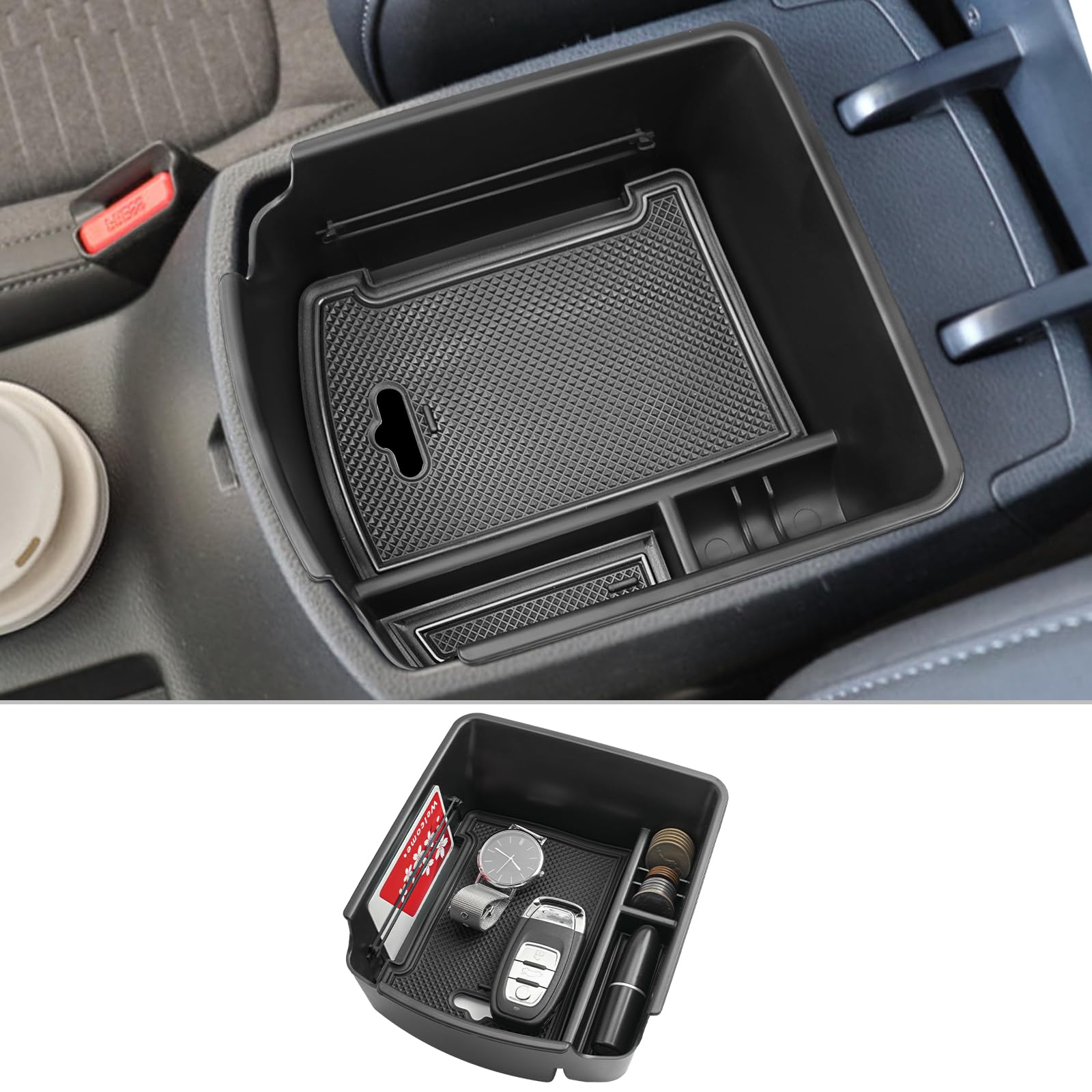 Cdefg 2024 2025 Seltos Center Console Organizer Tray For 2020-2024 2025 Kia Seltos Console Armrest Tray Storage Box Secondary Insert Tray Coin Container 2023 2024 2025 Seltos Accessories