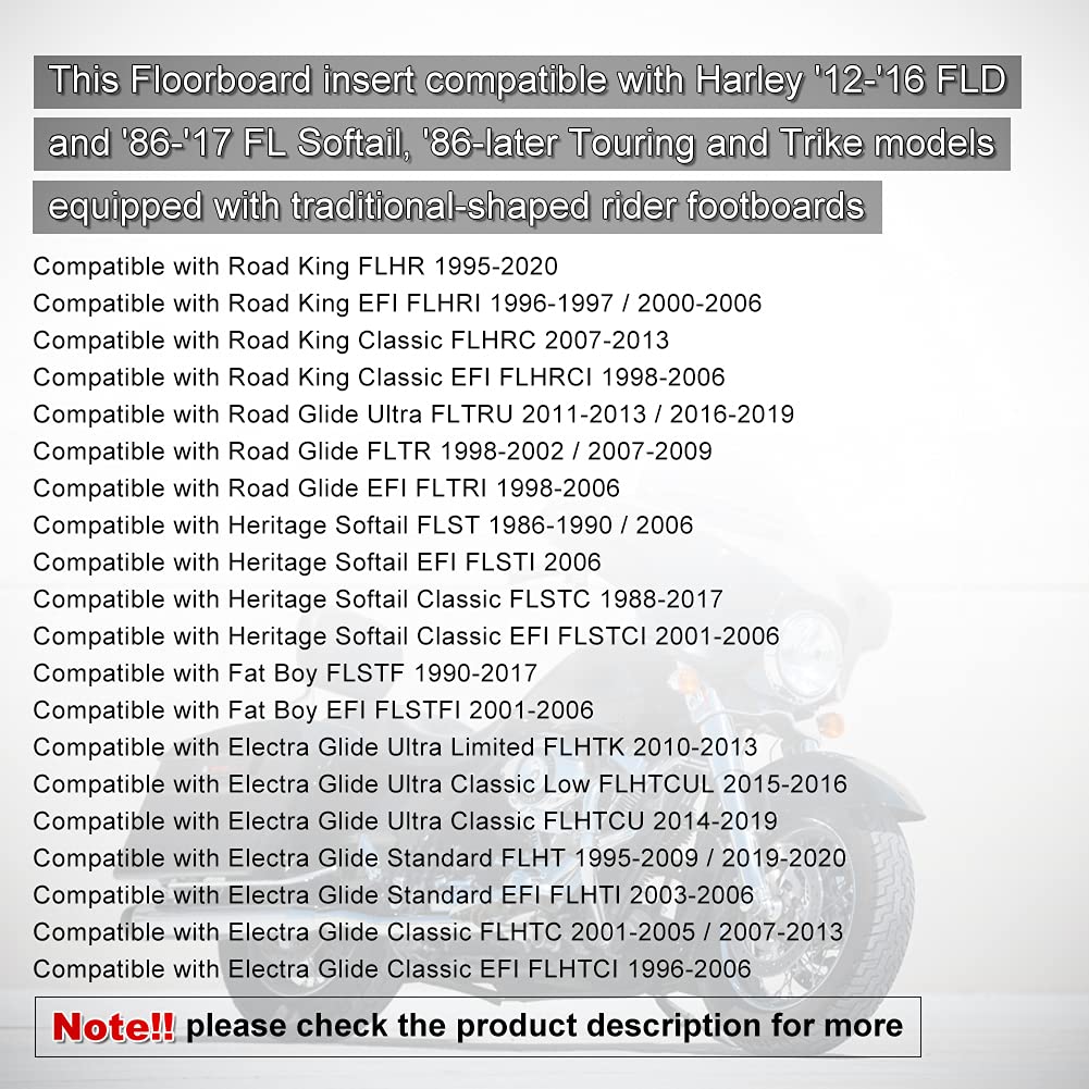 Waterwich Front Driver Rider Inserts Floorboard Foot Peg Footrest Inserts Compatible With Harley Davidson Touring Road Glide Ele