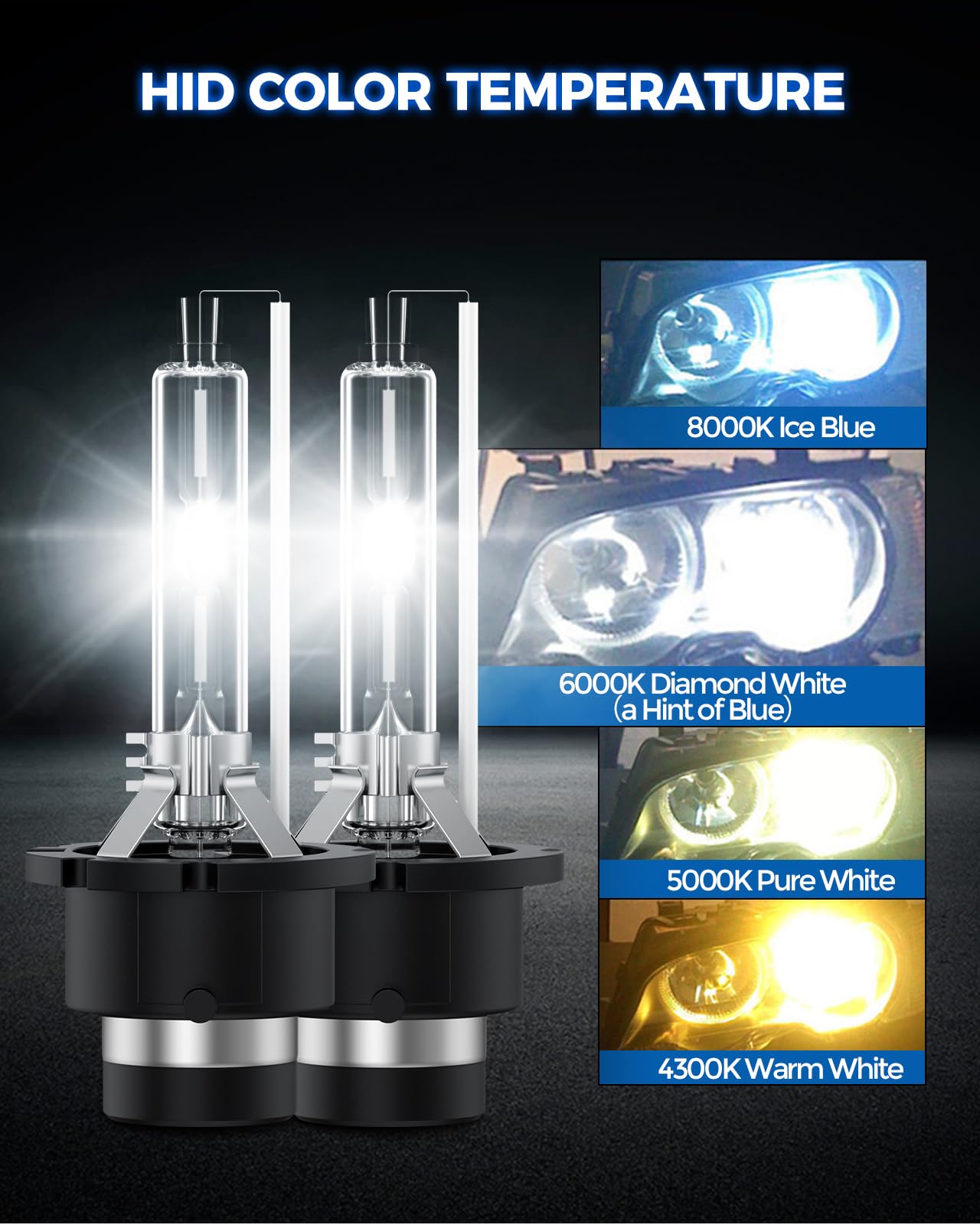 Marsauto D2S D2R Hid Bulbs, 85122 66240 66040 66240 Hid Xenon Bulbs, 35W D2S 6000K Cold White, Up To 350% Brightness, Pack Of 2