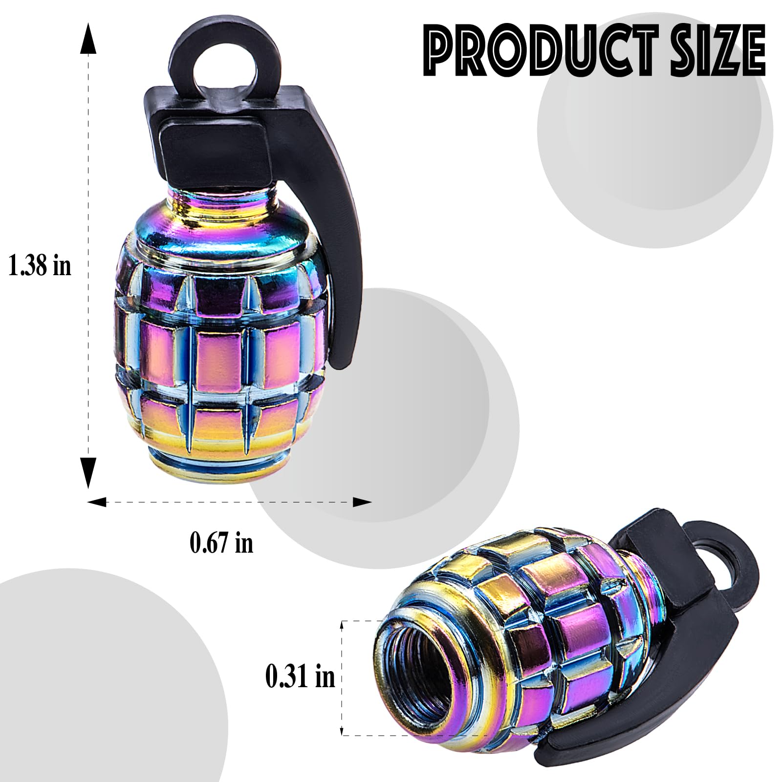 Meajoo 4Pcs Tire Valve Stem Caps, Aluminium Alloy Tire Valve Stem Covers Universal Car Wheel Tire Valve Caps For Cars, Trucks, S