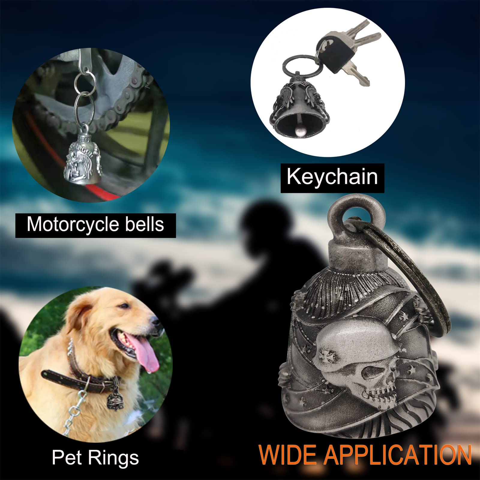 Dream Apparel Motorcycle Ride Bell For Bikers,Heavy Spirit Bells Accessory And Key Chain For Luck (Dbl13-L Rebel)