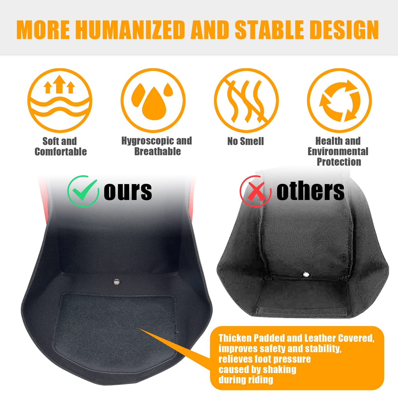 Sresk Atv Rear Passenger Foot Rest,Universal Adjustable Foldable Wear-Resistant Motorcycle Rear Foot Pegs Compatible With Sportsman Rancher Griz (Red Piping)