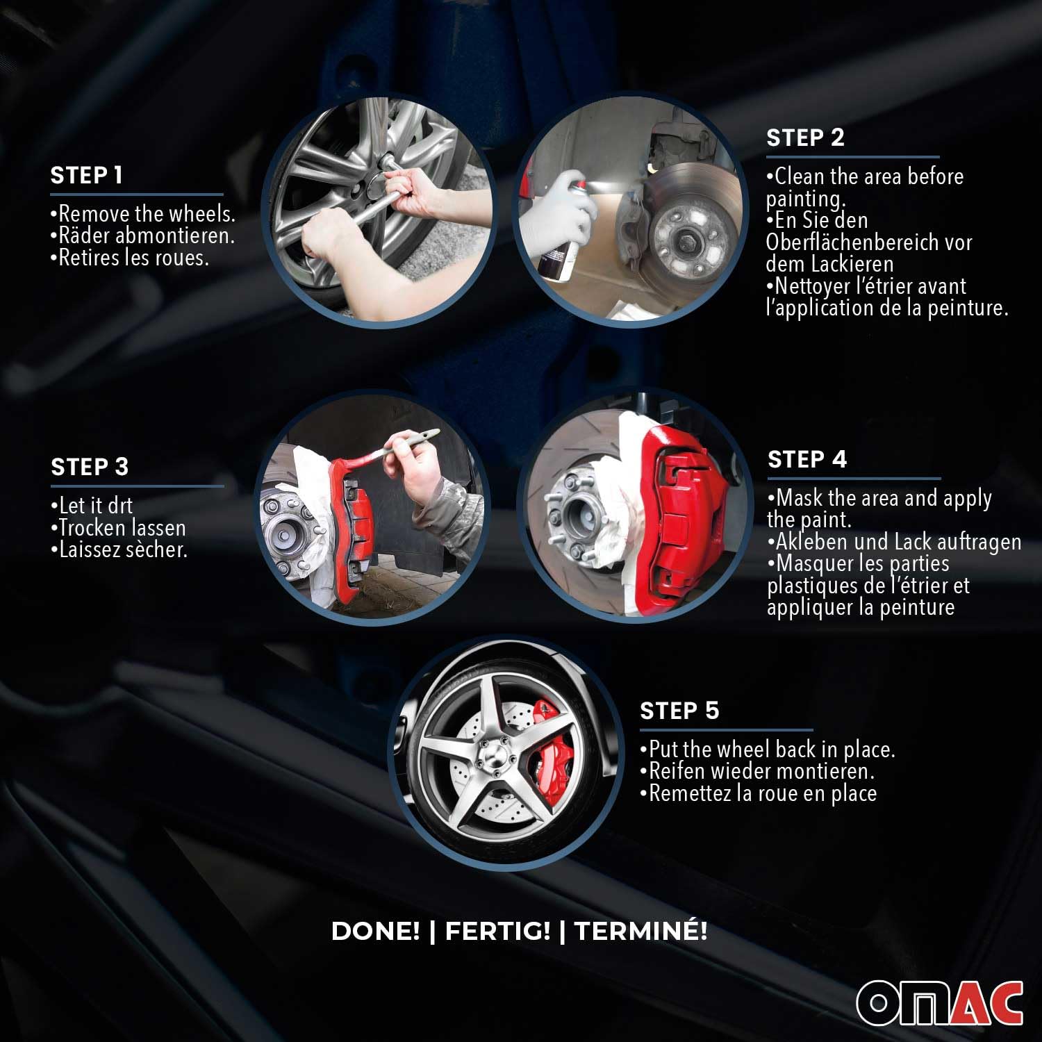 Omac Brake Caliper Epoxy Based Car Paint Kit Hawaii Blue Glossy High-Temp