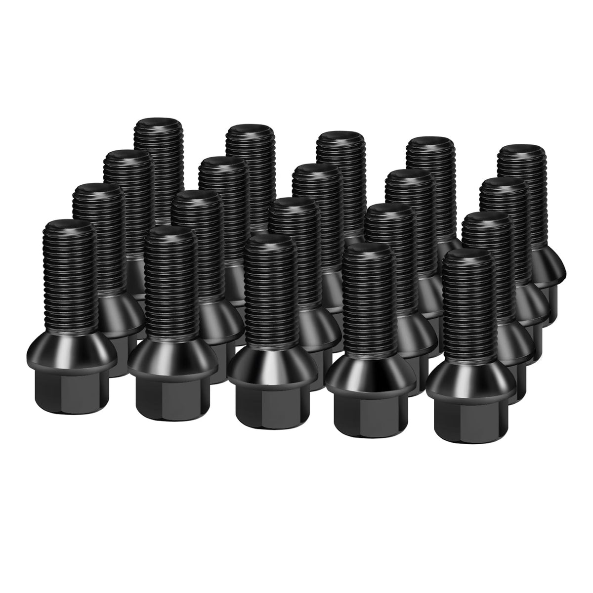 Dynofit 20Pcs M14X1.5 Oem Lug Bolts For A3 A4 A5 A6 A7 A8 S1 S2 S3 S4 S5 S6 S7 S8, 28Mm Shank R12 Ball Seat Wheel Bolts Fit Glof