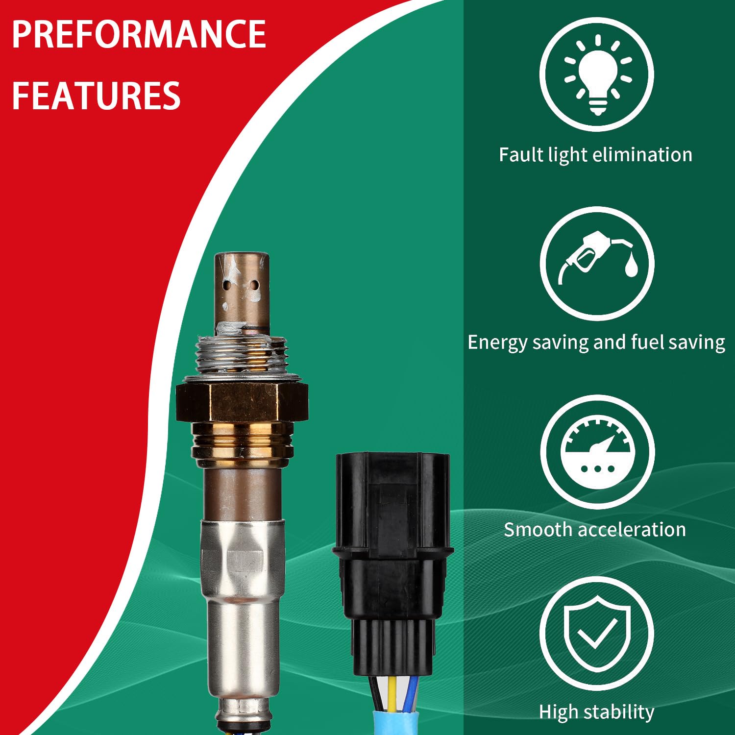 Necatuo 234-5053 Upstream O2 Oxygen Sensor Heated Air Fuel Ratio Compatible With Acura Mdx 3.7L Compatible With Honda Odyssey 3.