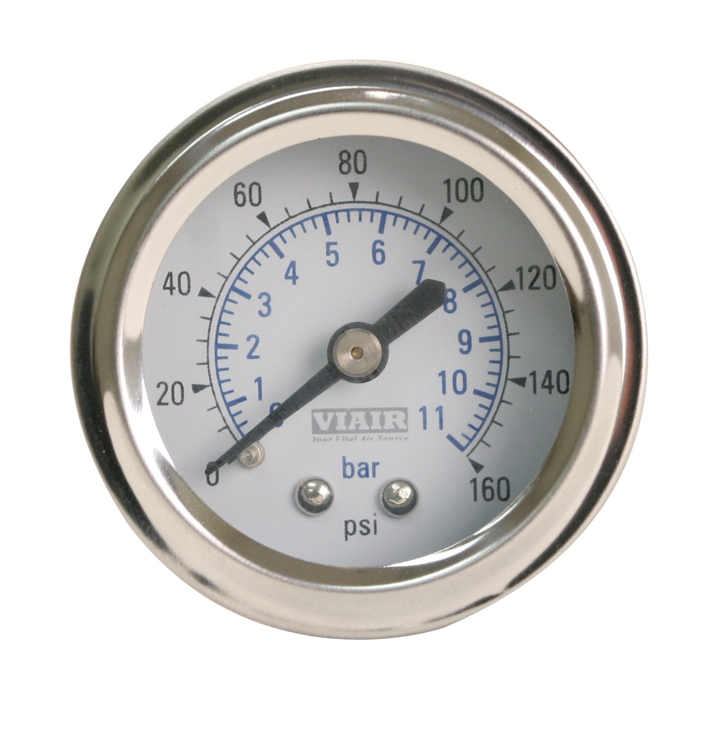 2'' Single Needle Gauge (White Face, Illuminated, 160 Psi)