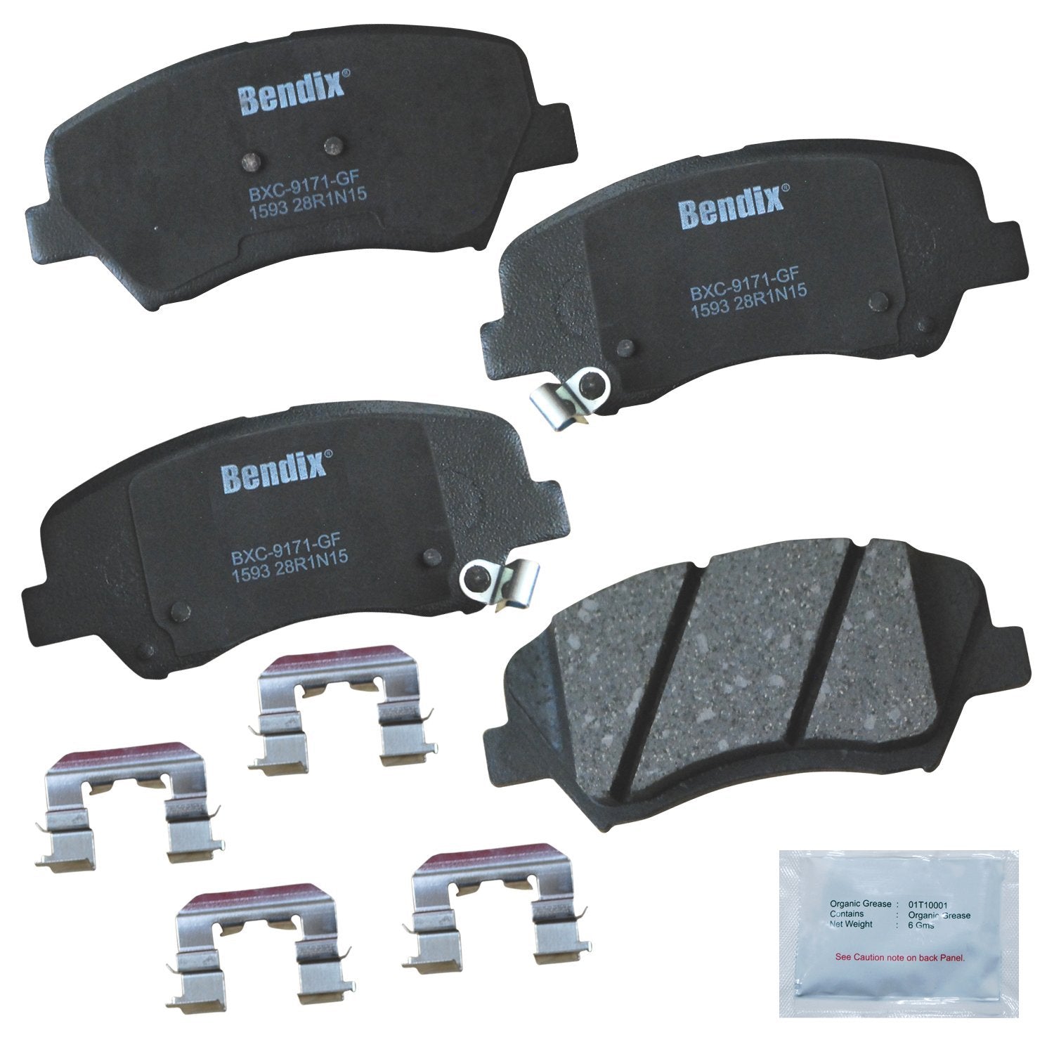 Bendix Priority1 Cfc1593 Ceramic Front Brake Pads For Dodge Attitude 2017-2012, Hyundai Accent 2017-2012, Kia Rio 2017-2012