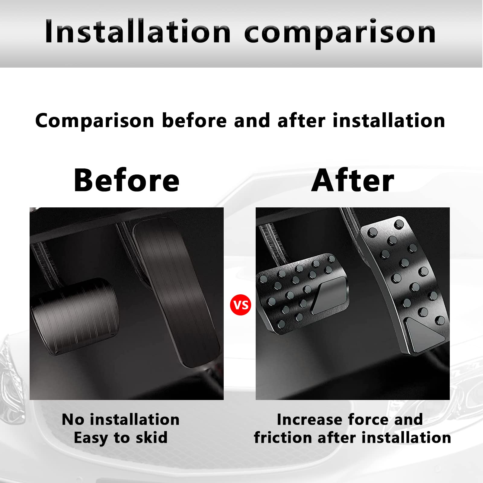 Miytsya 2 PCS Aluminum Alloy Anti-Slip Gas Pedal Brake Pedal Cover Interior Accessories Kit for 2011-2023 Jeep Grand Cherokee Do