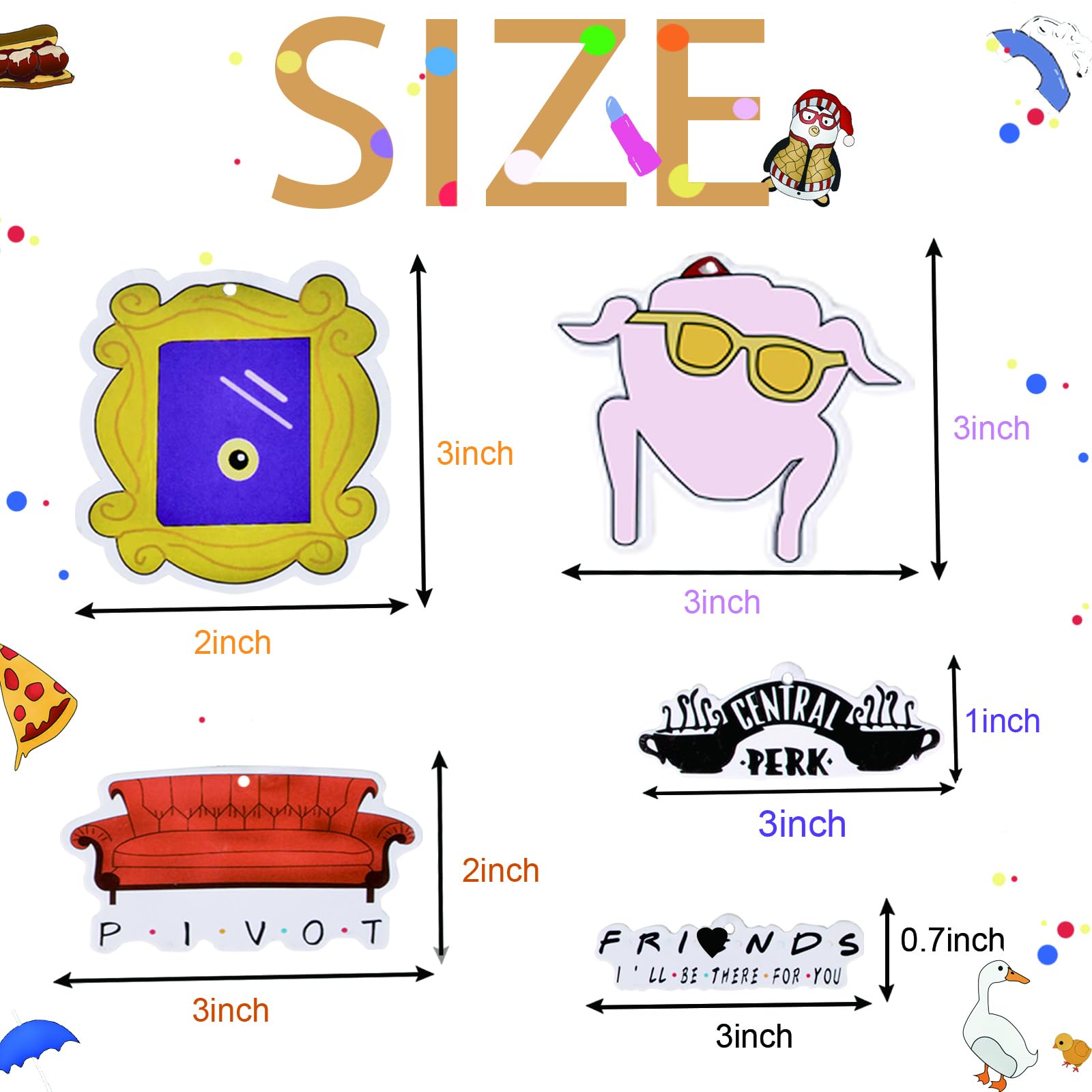 5Pcs Car Air Fresheners,Funny Merchandis Car Accessories,Funny Merchandis Tv Show Merchandise Car Rearview Mirror Pendant Perfec