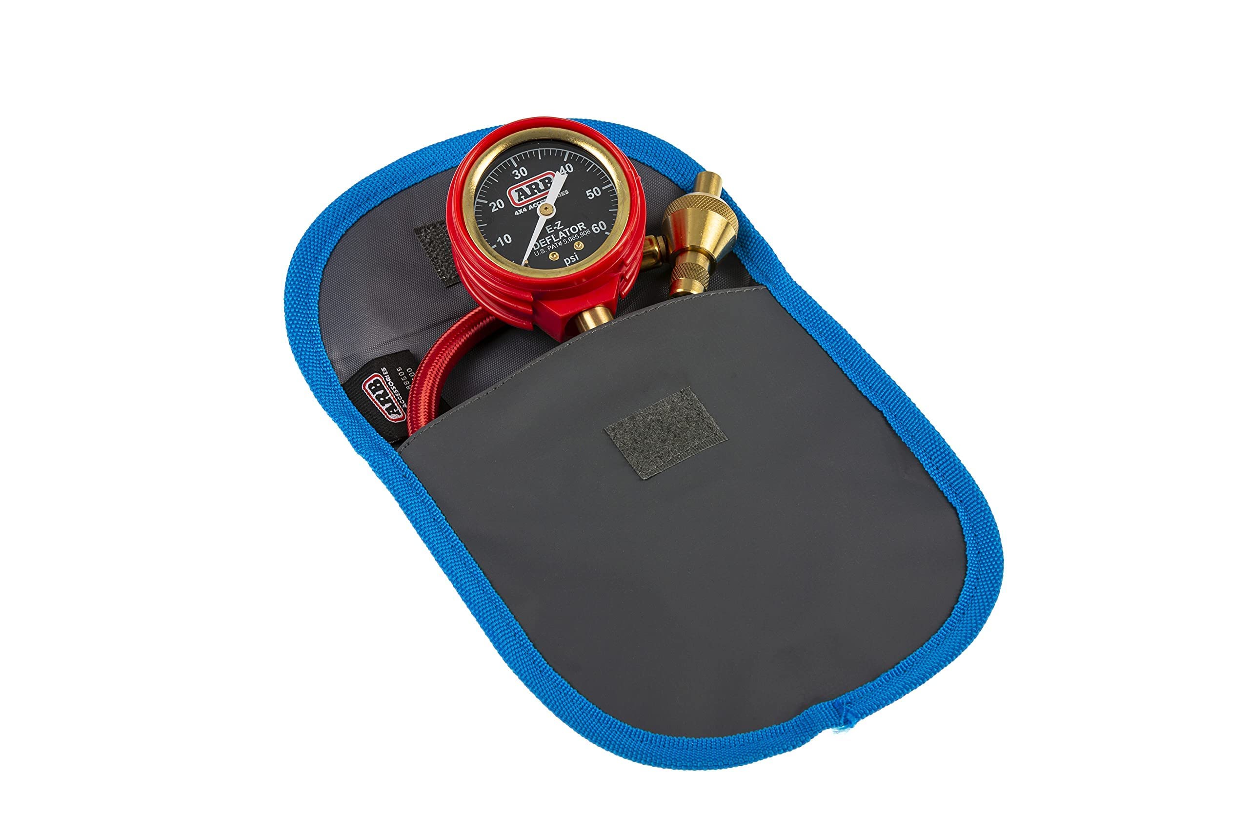 Arb Arb505 Deflator Kit 10-60 Psi Tire Pressure Gauge Rapid Air Down Offroad Kit With Recovery Gear Pouch (Psi)