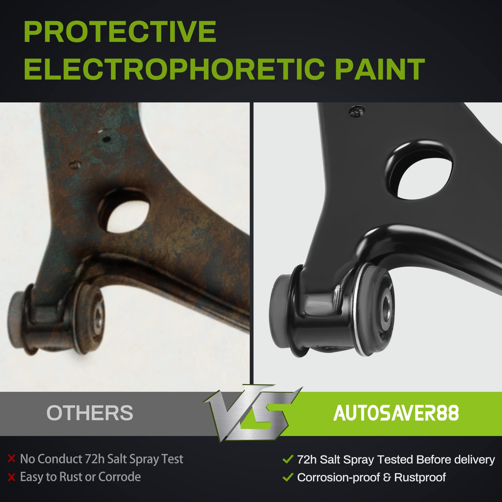 Autosaver88 -Front Suspension Control Arm Kit Compatible With 2006-2014 Mazda 5, 2004-2009 Mazda 3 -Naturally Aspirated Only