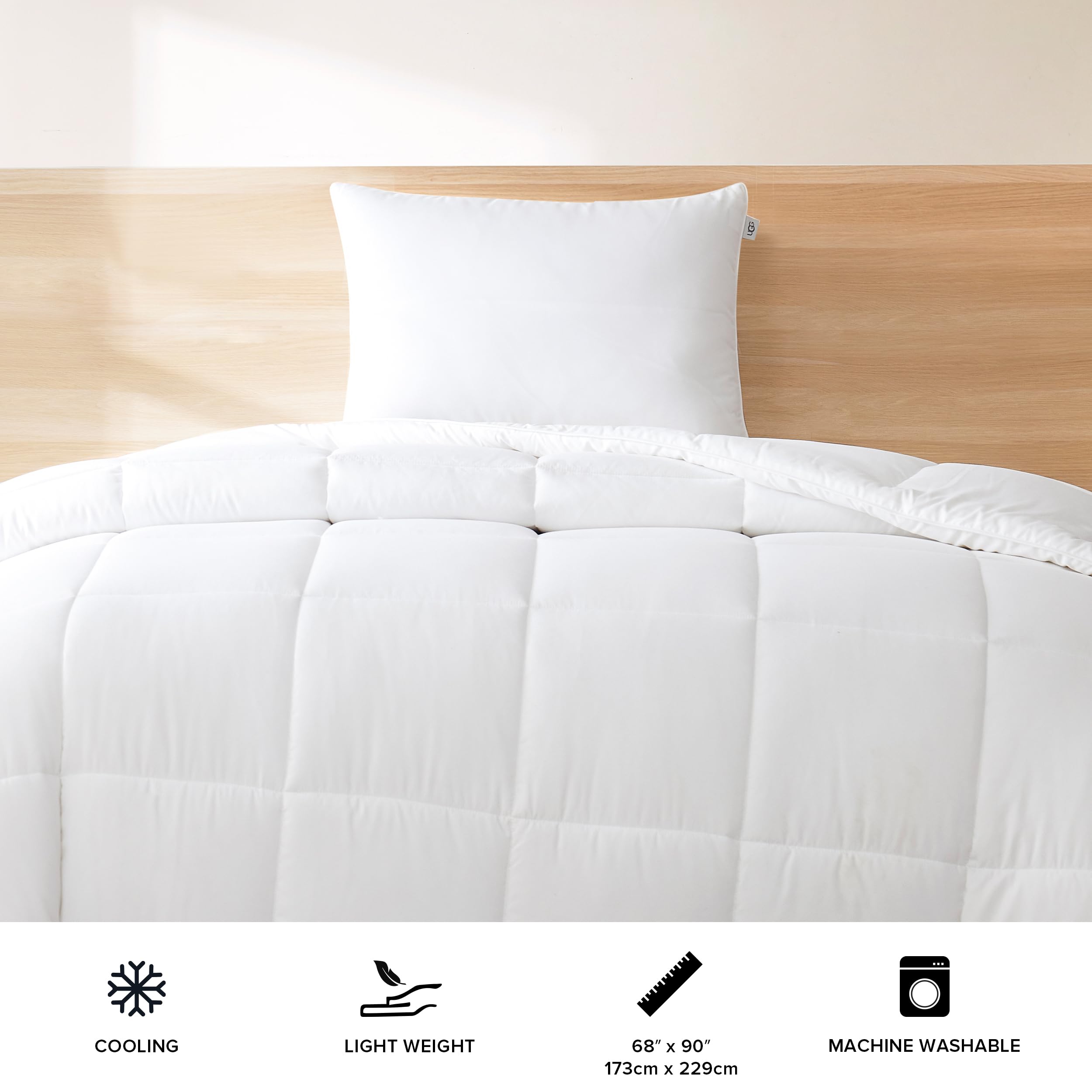 Ugg 23741 Danielle Twin Basic Comforter Luxurious Comfy Reversible Durable Wrinkle Resistant Fluffy Soft Premium Polyester Fill