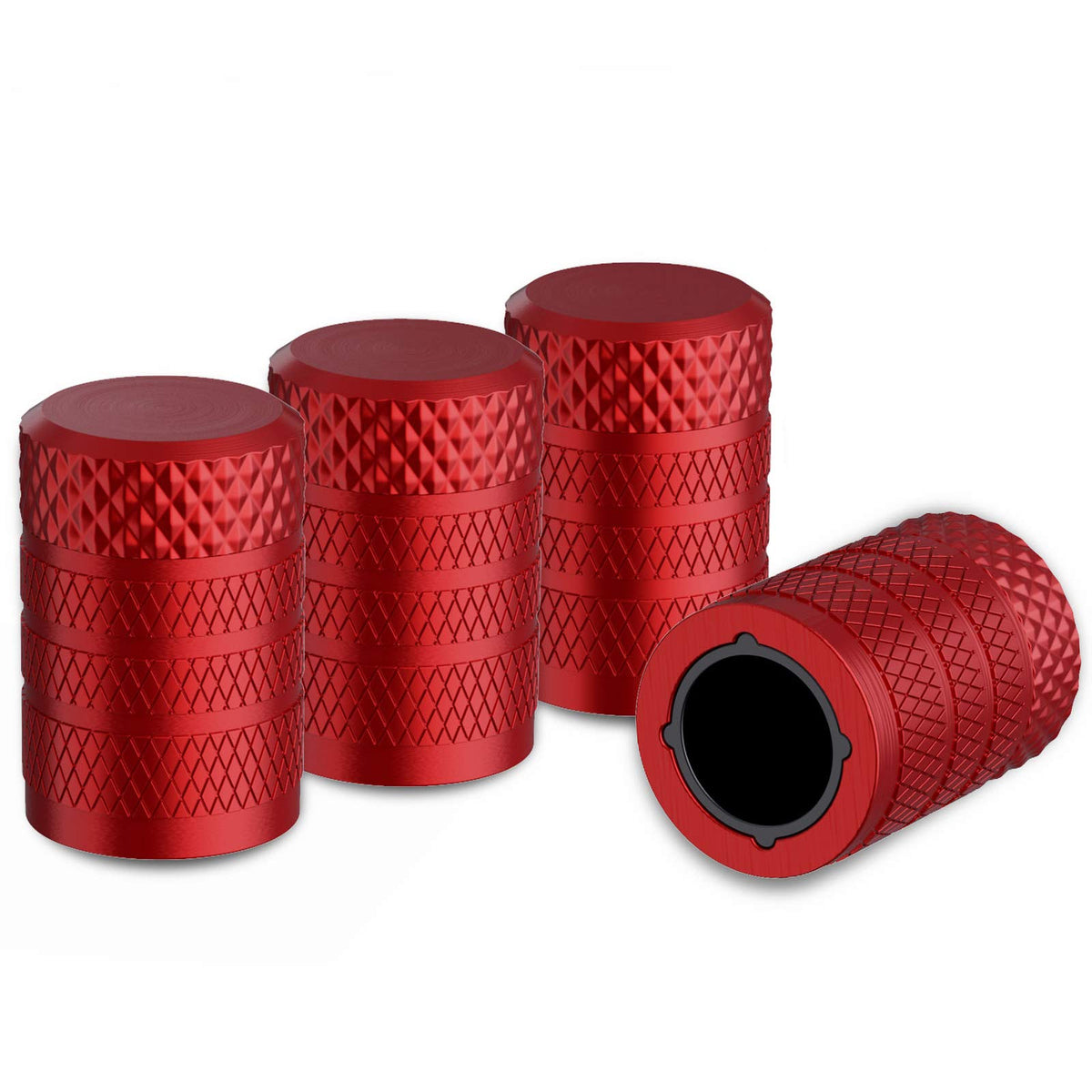 Ckauto Tire Valve Stem Caps, Red, 4 Pcs/Pack, Anodized Aluminum Tire Valve Cap S WBCARB071JNT3CZ