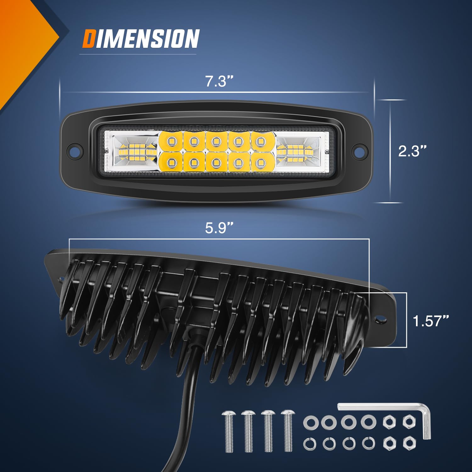 Nilight 60W LED Work Light Pods - 2PCS 6 Flood Spot Combo for Offroad, Truck, SUV - Backup Fog Lamp Grill Mount Lighting