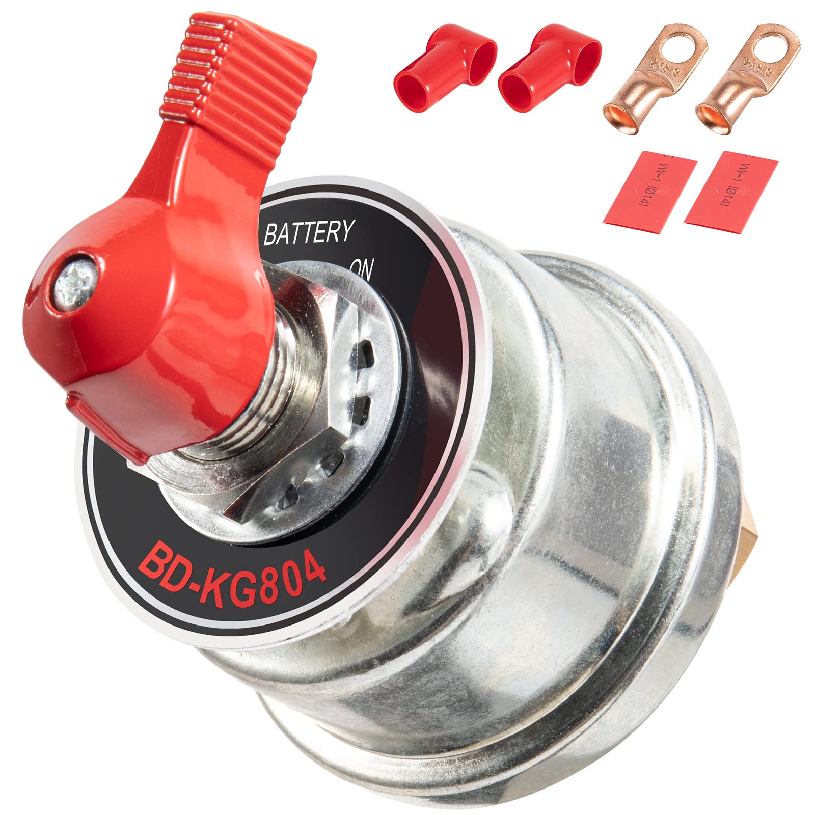 KACOLA High Current Battery Disconnect Switch 300A, 12-24V Master Battery Power Cut Isolator Kill Switch with Face Plate for Car