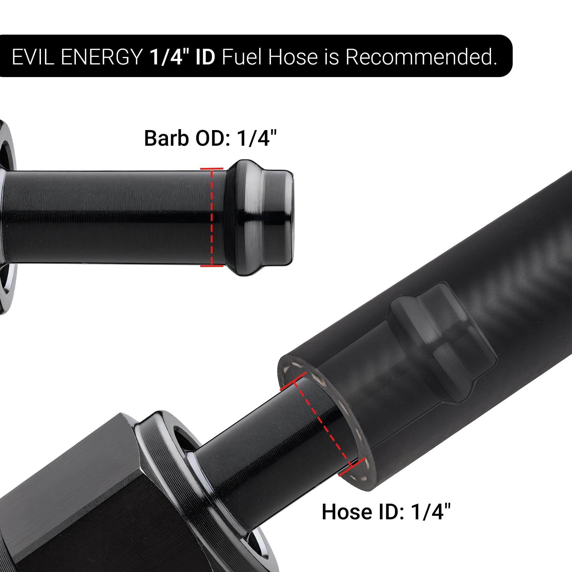 Evil Energy 4An Female To 1/4'' Barb Hose Fitting Straight Swivel