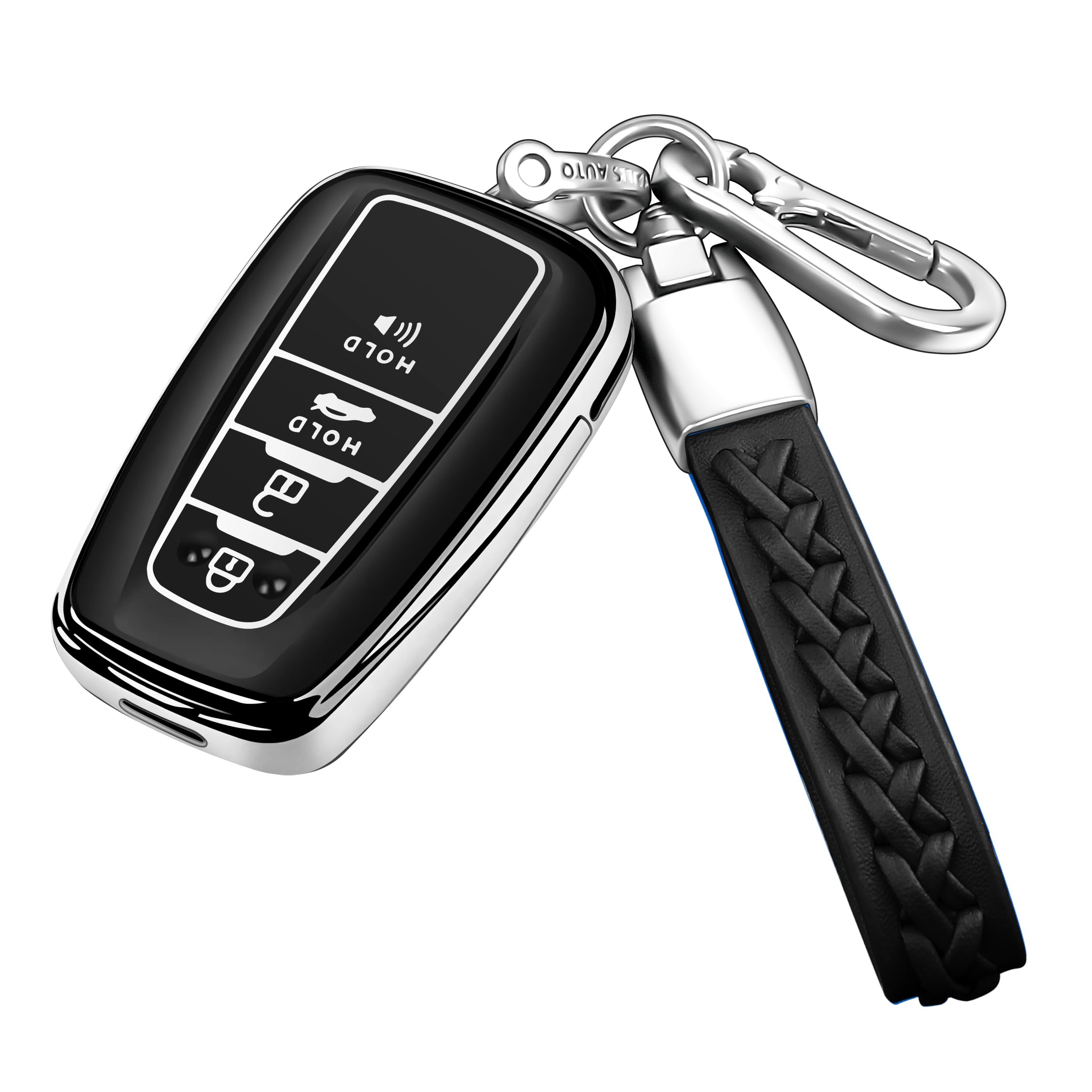 Autophone Compatible With Toyota Key Fob Cover With Keychain Fit For 2020-2022 Highlander Prius Corolla 2018-2024 Camry Rav4 Ava