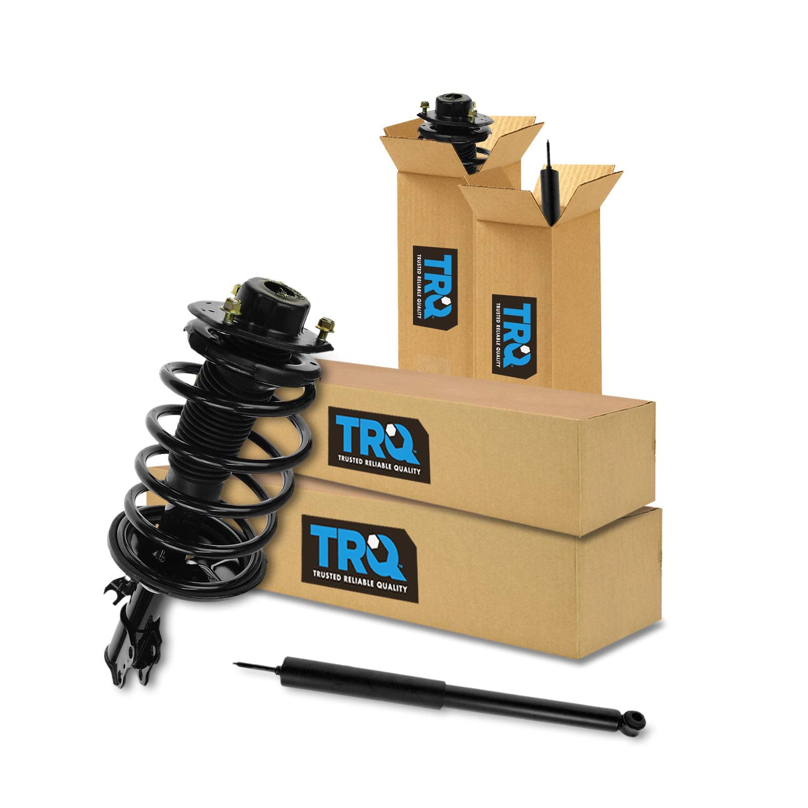 Trq Front And Rear Complete Strut Assembly & Shock Absorber Kit Complete Strut & Coil Spring Assembly Compatible With 1998-2003 