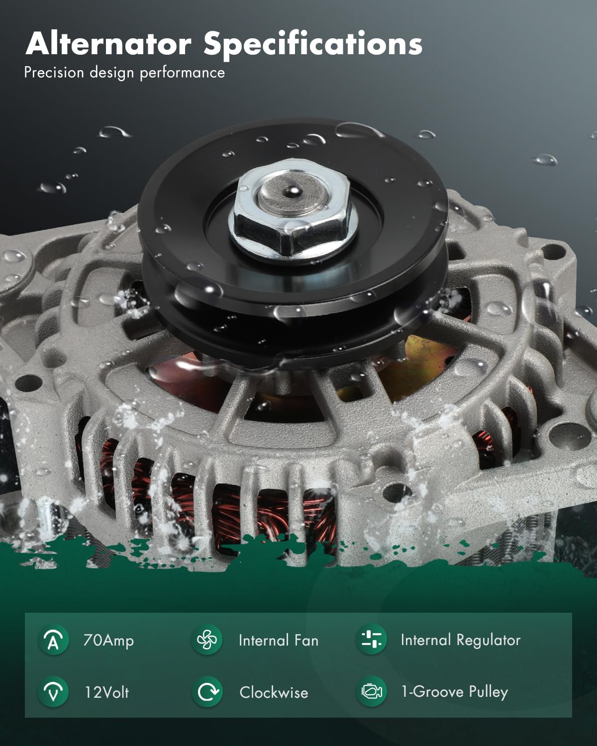 SCITOO Alternator Fit for Mercruiser Model 900Sc 1999-2002, for Mercruiser Model 3.0/3.0Lx 1999-2006 - 12V 70Amp CW 1-Groove Pul