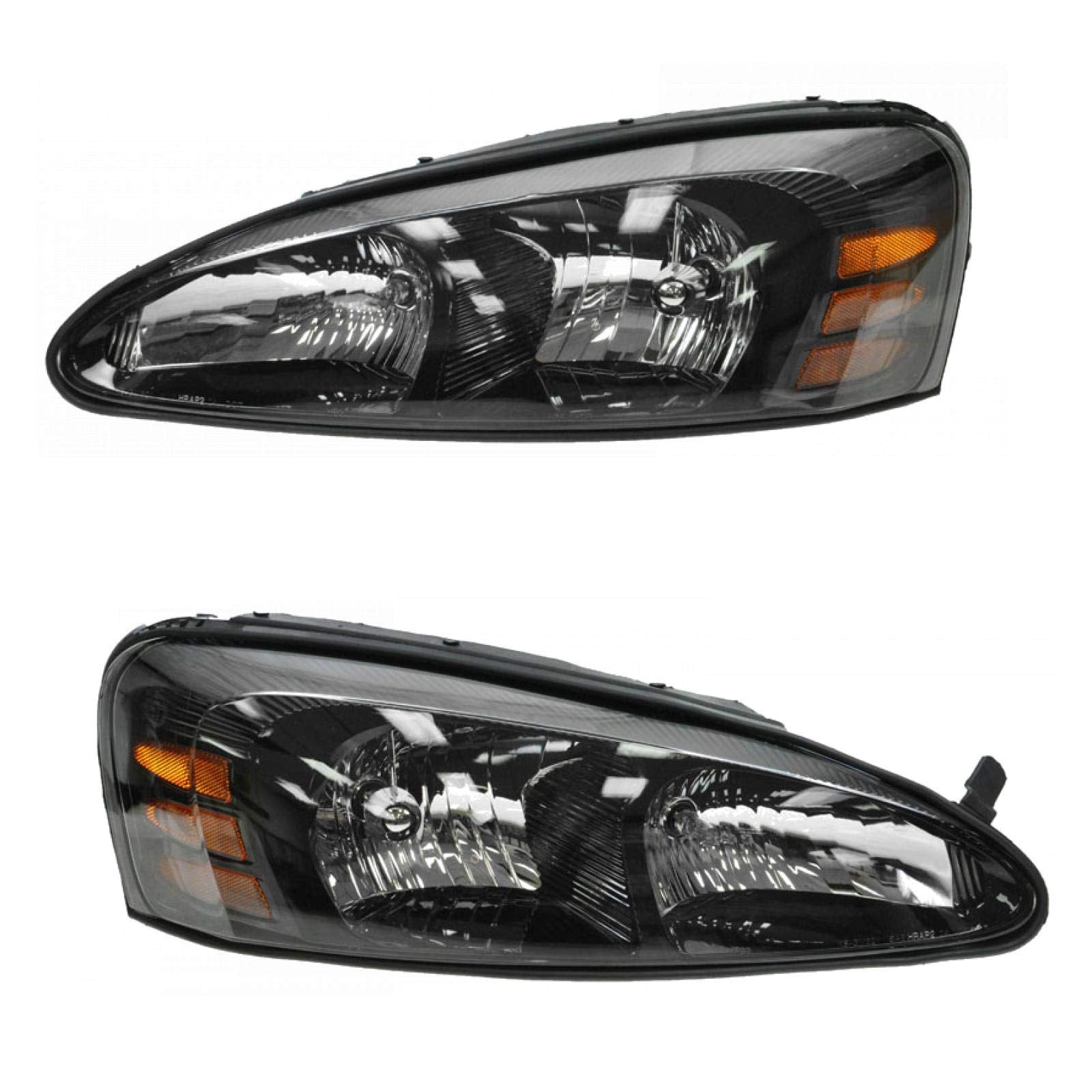 Trq Driver & Passenger Side Headlight Assembly Set Headlights Driver & Passenger Side Compatible With 2004-2008 Pontiac Grand Pr