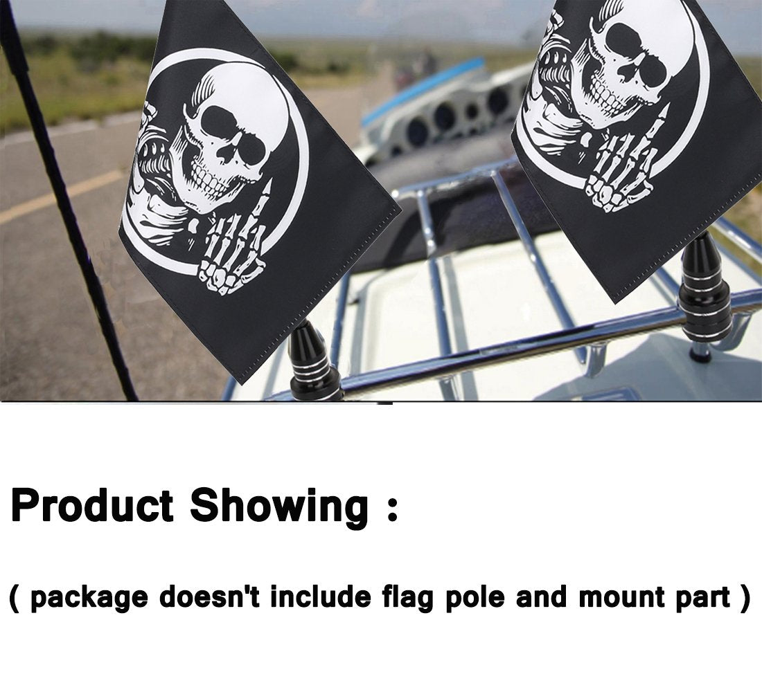 Pirate American Flag Bandana Crossbones Skull 6x 9'' Flags, Motorcycle Flag with 4/5'' Sleeve For 3/8'' Flag Mount Poles For Har