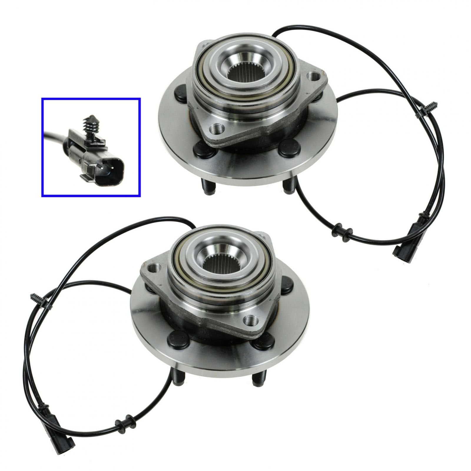 Trq Front Wheel Hub Bearings Assembly Set Compatible With 2007-2009 Chrysler Aspen 2006-2009 Dodge Durango