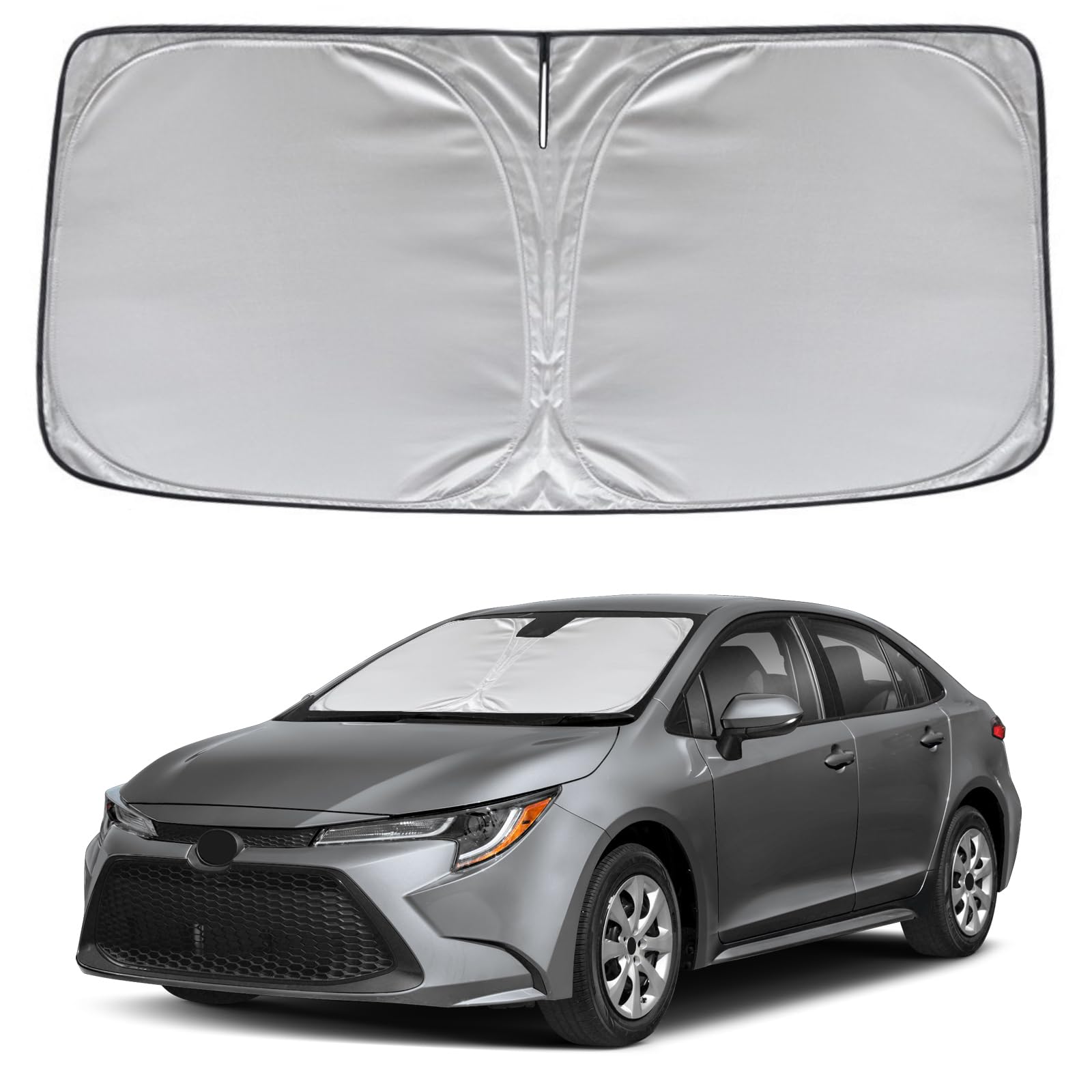 Kayzt Windshield Sun Shade For Toyota Corolla Hybrid Sedan 2020-2025 (Not For Corolla Cross) Foldable Sunshade Front Window Cust