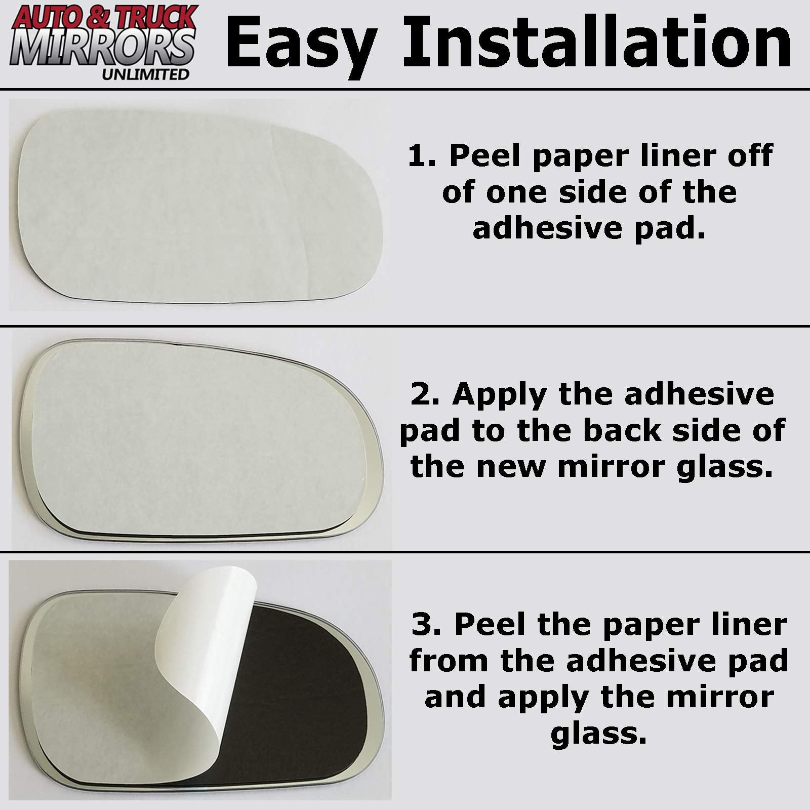 Mirror Glass + Full Size Adhesive Pad For 2006-2008 Cadillac Dts Driver Side Replacement - Signal (2007 06 07 08)