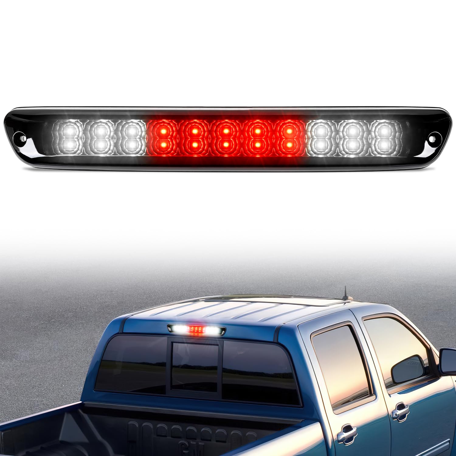 Nilight Third Brake Light Tail High Mount 3Rd Stop Cargo Reverse Led Lights Smoked Lens Compatible With Chevy Colorado And Gmc C