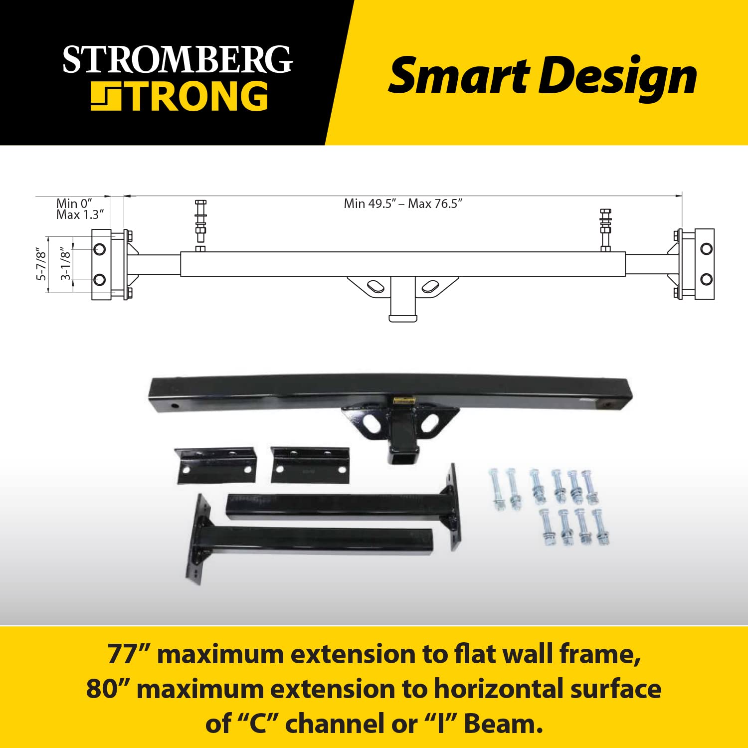 Stromberg Carlson CC-300 Adjustable Accessory Hitch - Hitch Receiver for Bike Rack and Carriers, Ideal for Back of Camper, Trave