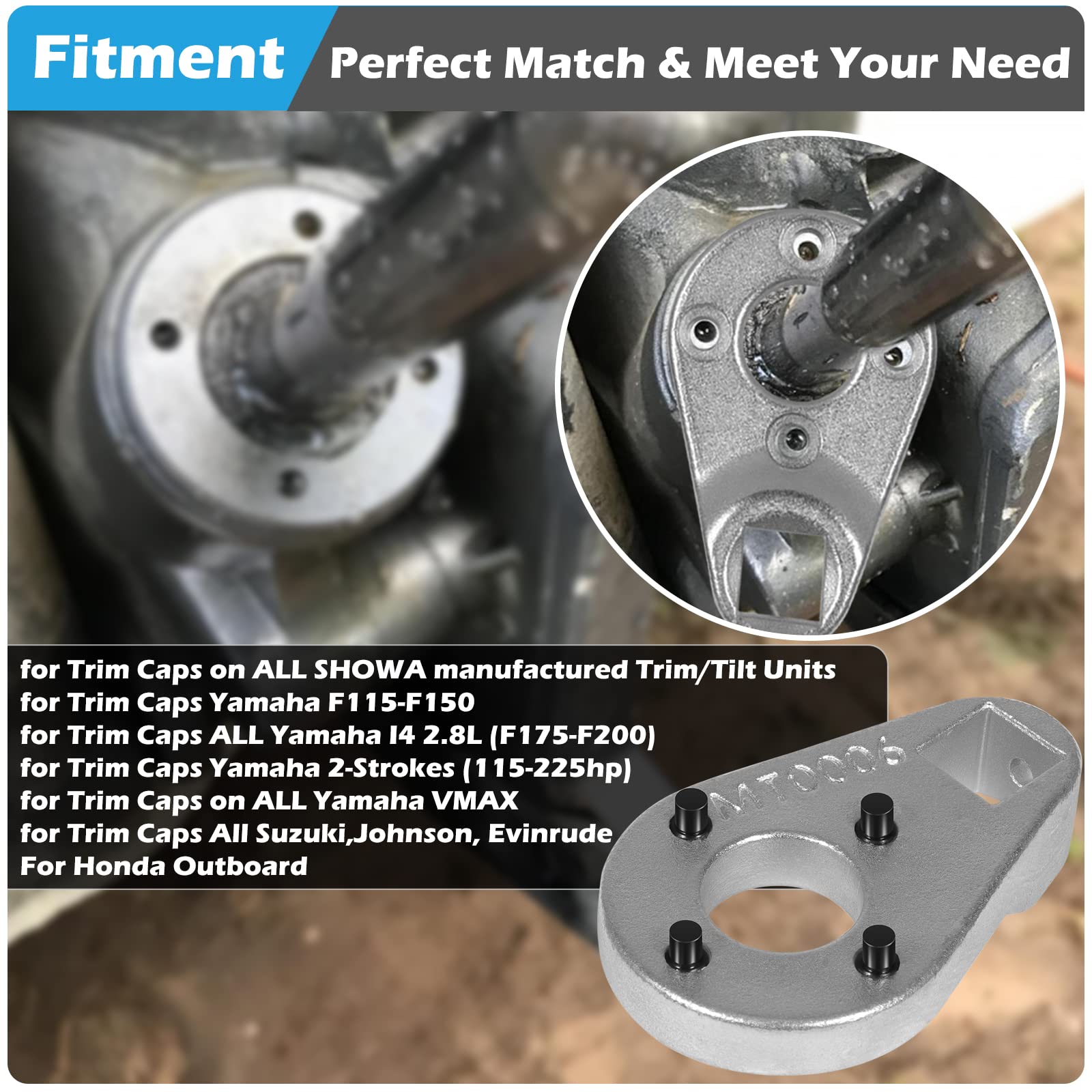 Trim/Tilt Pin Wrench Amt0006-32Mm X 4.5/4Mm Remove Trim/Tilt Caps On Hydraulic Cylinders For Yamaha Suzuki Johnson Evinrude, For
