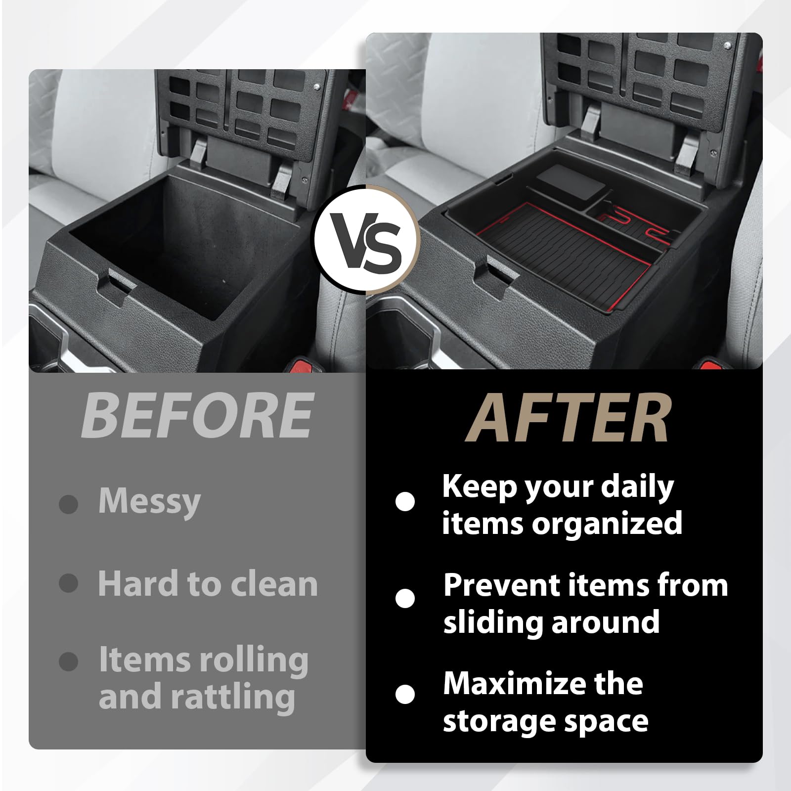 Muslogy Center Console Organizer Compatible With Toyota Tacoma 2024 Accessories Middle Console Storage Box Abs Material With Ant