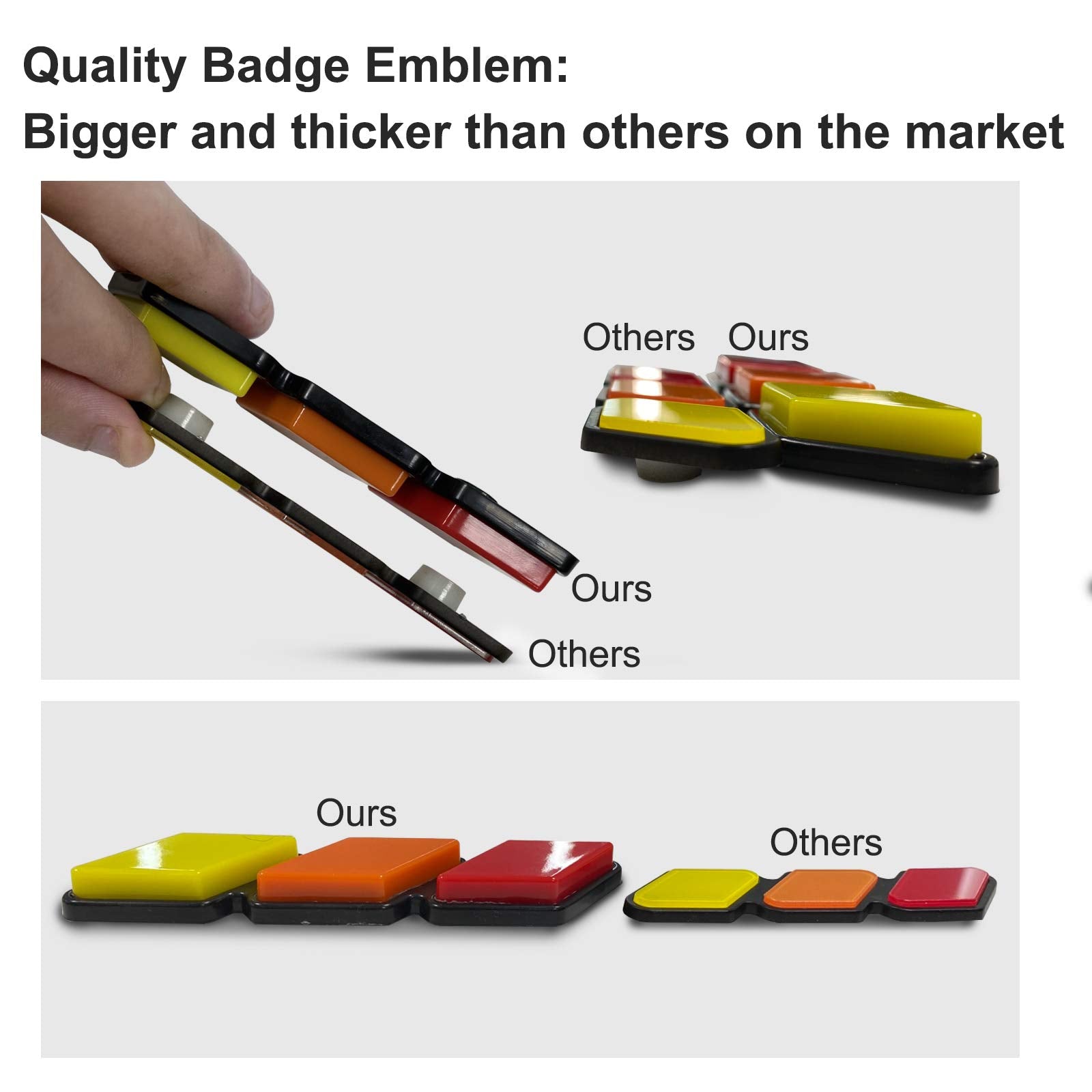 Tri-Color Front Grille Badge Emblem For Tacoma 4 Runner Tundra Sequoia Rav4 Highlander(Yellow/Orange/Red